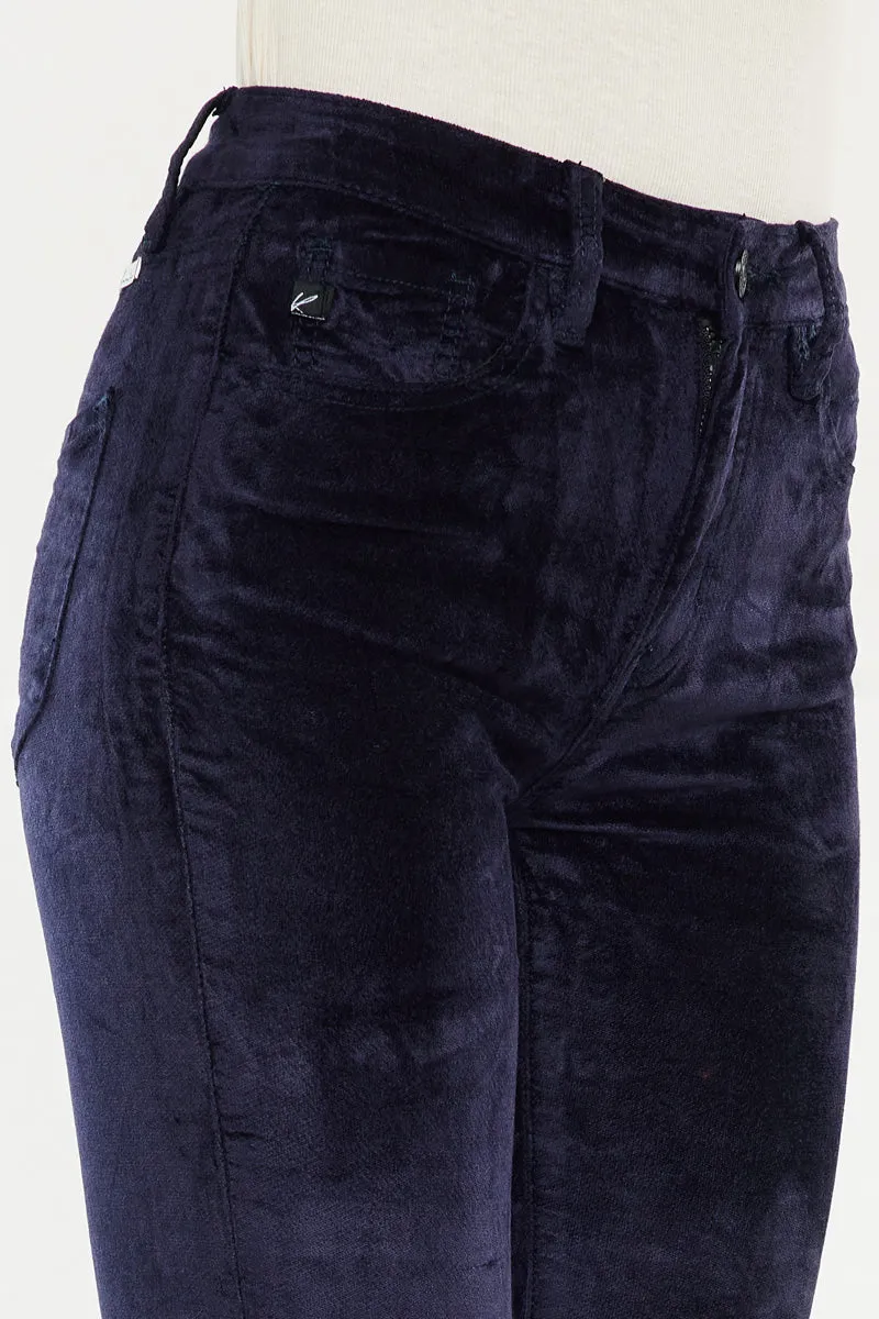 Ginny Mid Rise Velvet Ankle Skinny Pants
