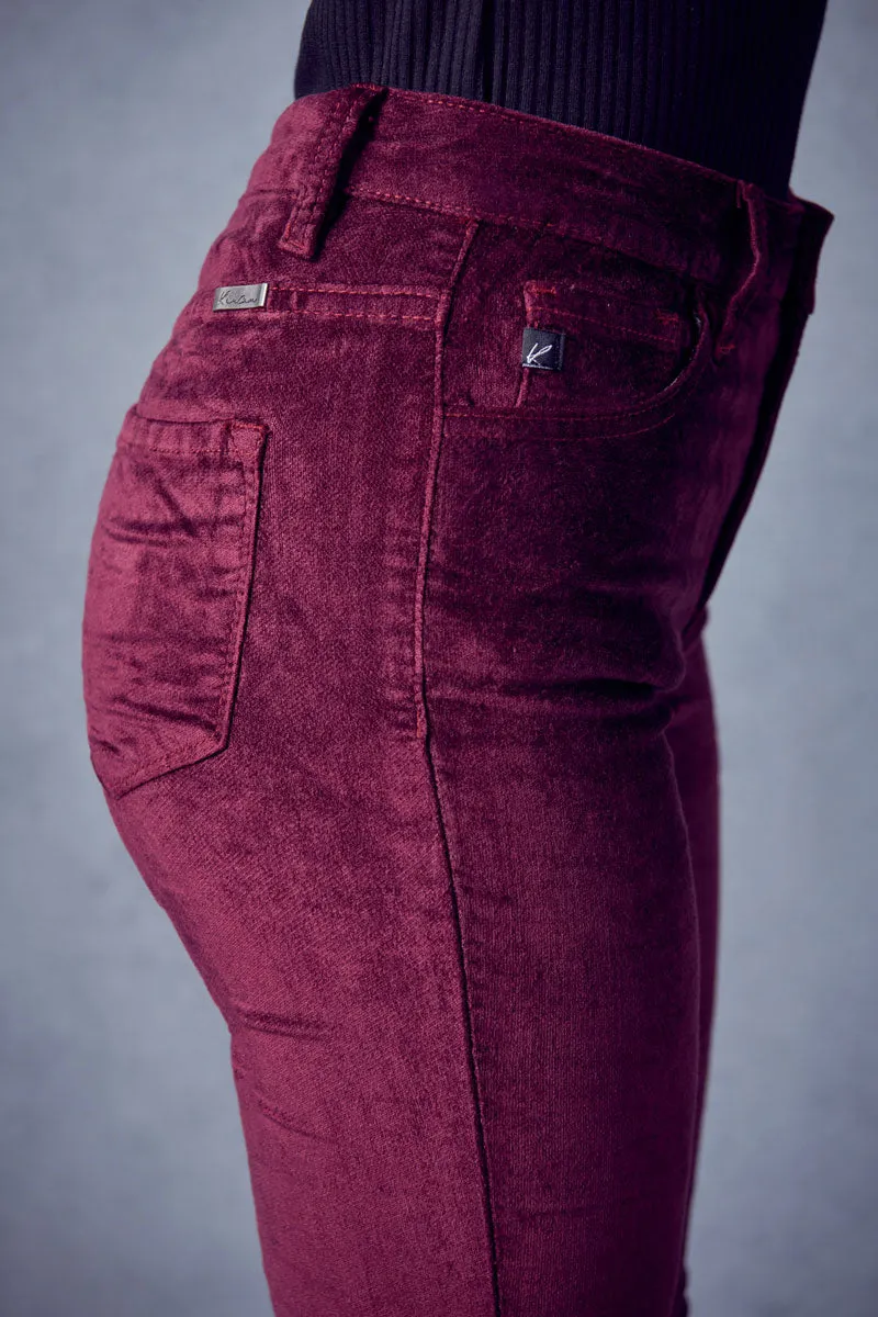 Ginny Mid Rise Velvet Ankle Skinny Pants