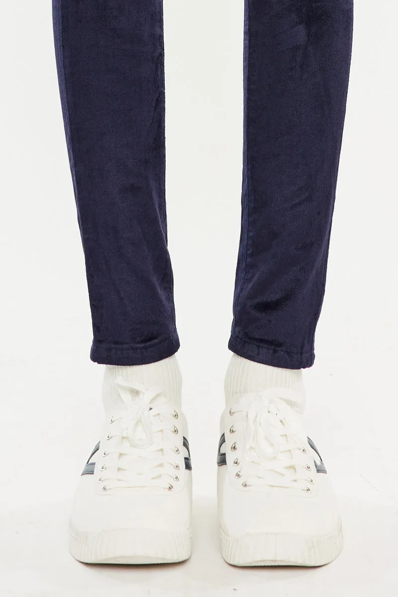 Ginny Mid Rise Velvet Ankle Skinny Pants