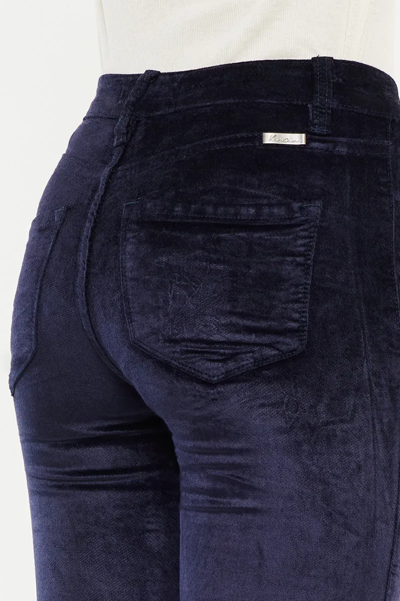 Ginny Mid Rise Velvet Ankle Skinny Pants
