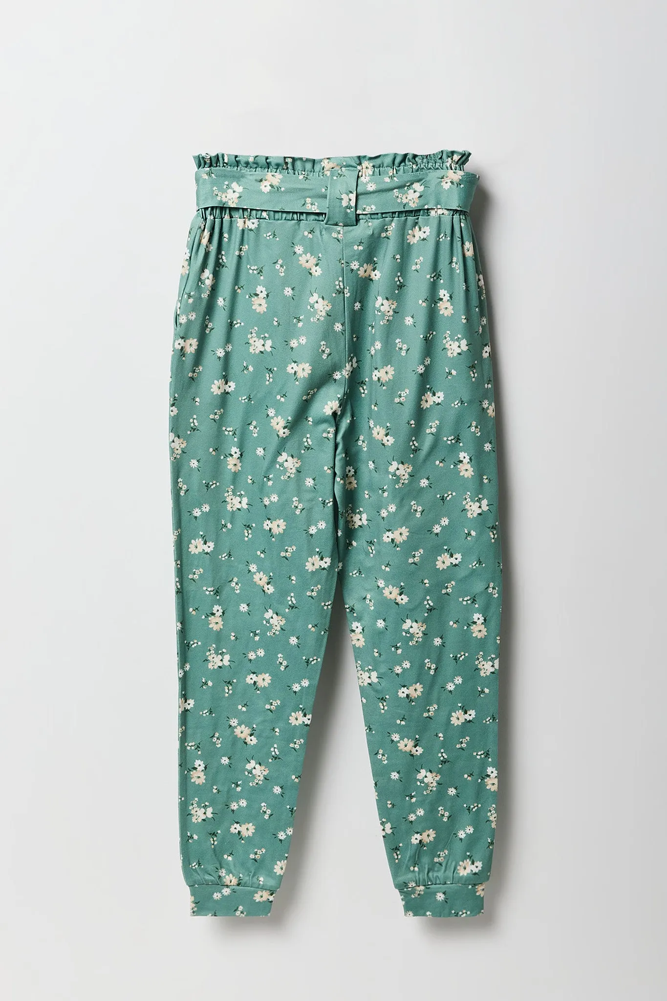 Girls Printed Soft Paperbag Jogger