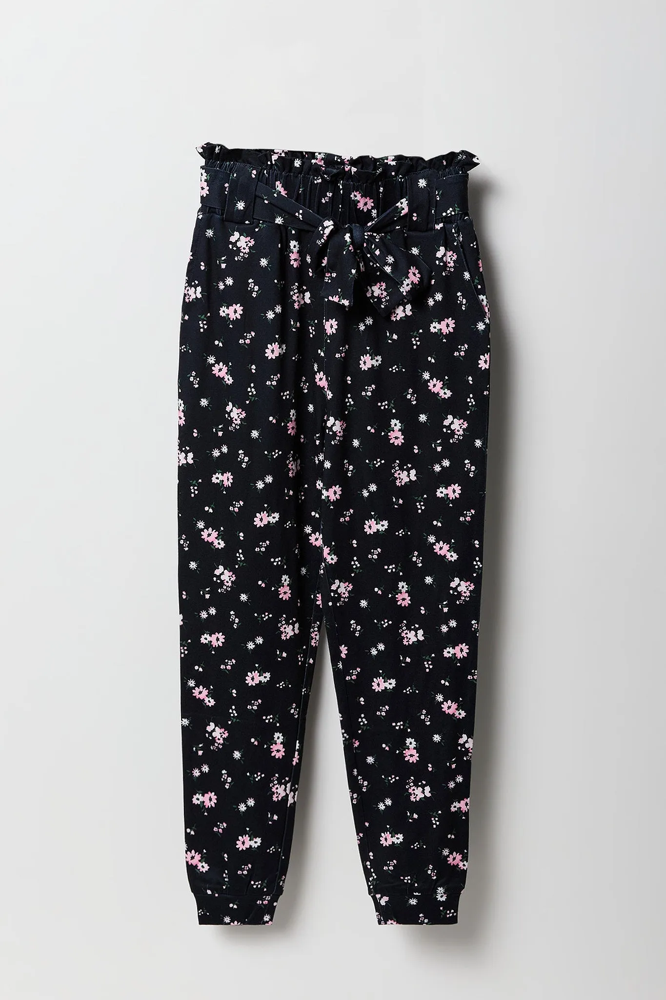 Girls Printed Soft Paperbag Jogger