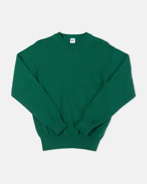 GREEN COTTON CREWNECK SWEATER