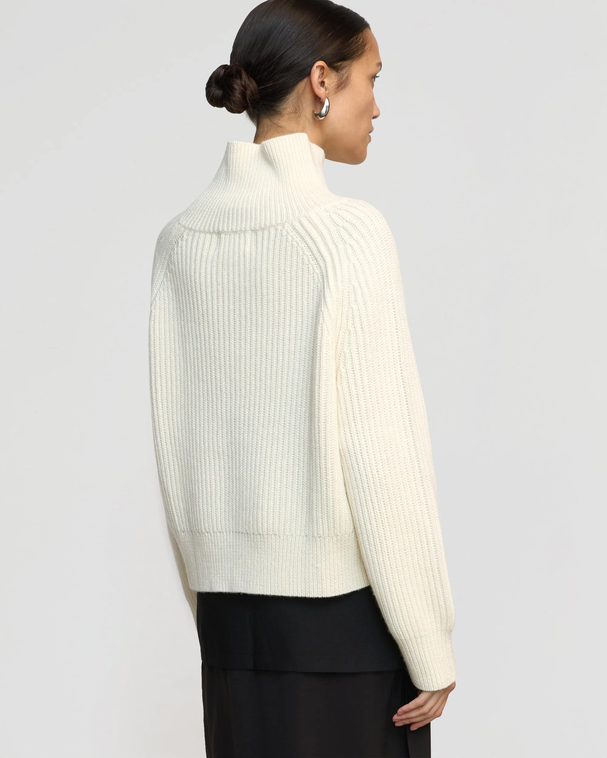 Hadeel Organic Cotton-Wool Mock-Neck Sweater