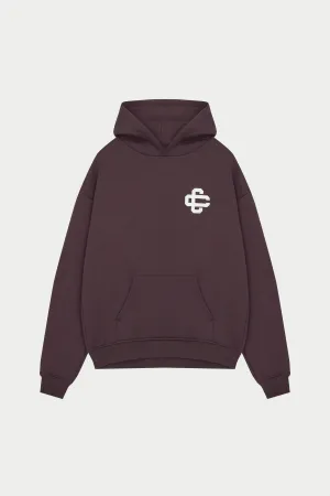 HEAVYWEIGHT EMBLEM APPLIQUE HOODIE - BROWN