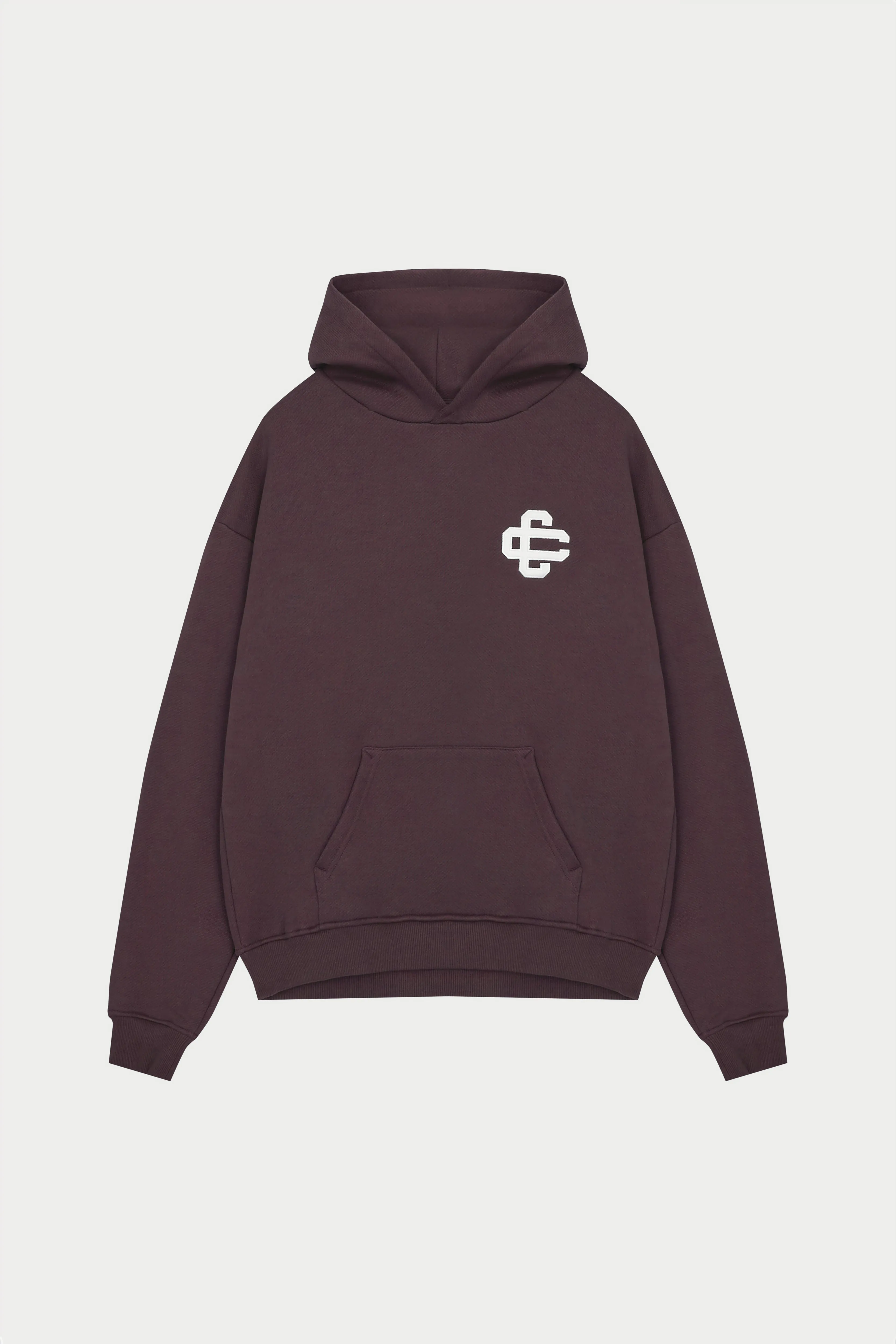 HEAVYWEIGHT EMBLEM APPLIQUE HOODIE - BROWN