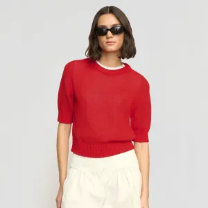 Heidi Pullover Short-Sleeve Knit Top