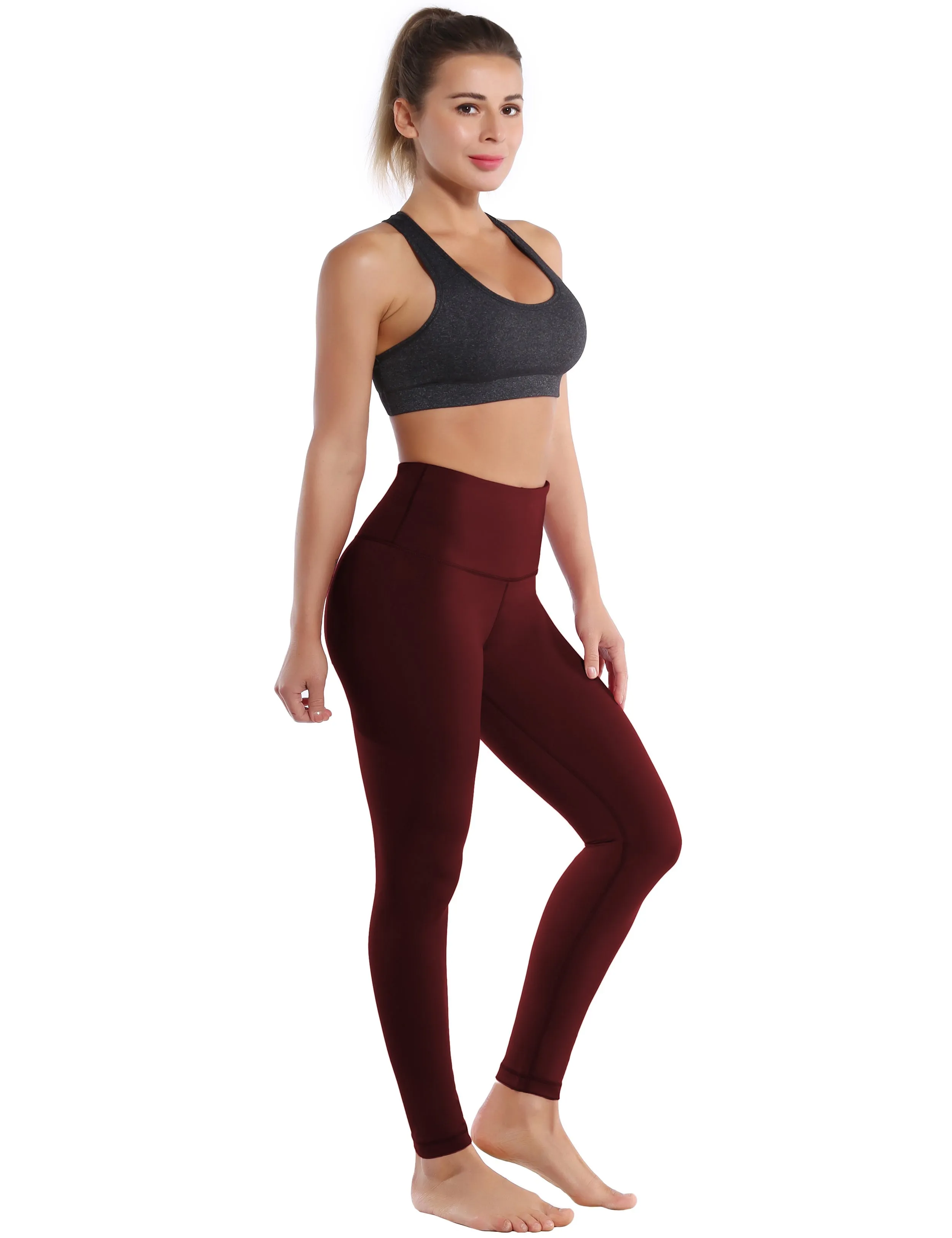High Waist Gym Pants cherryred_Gym