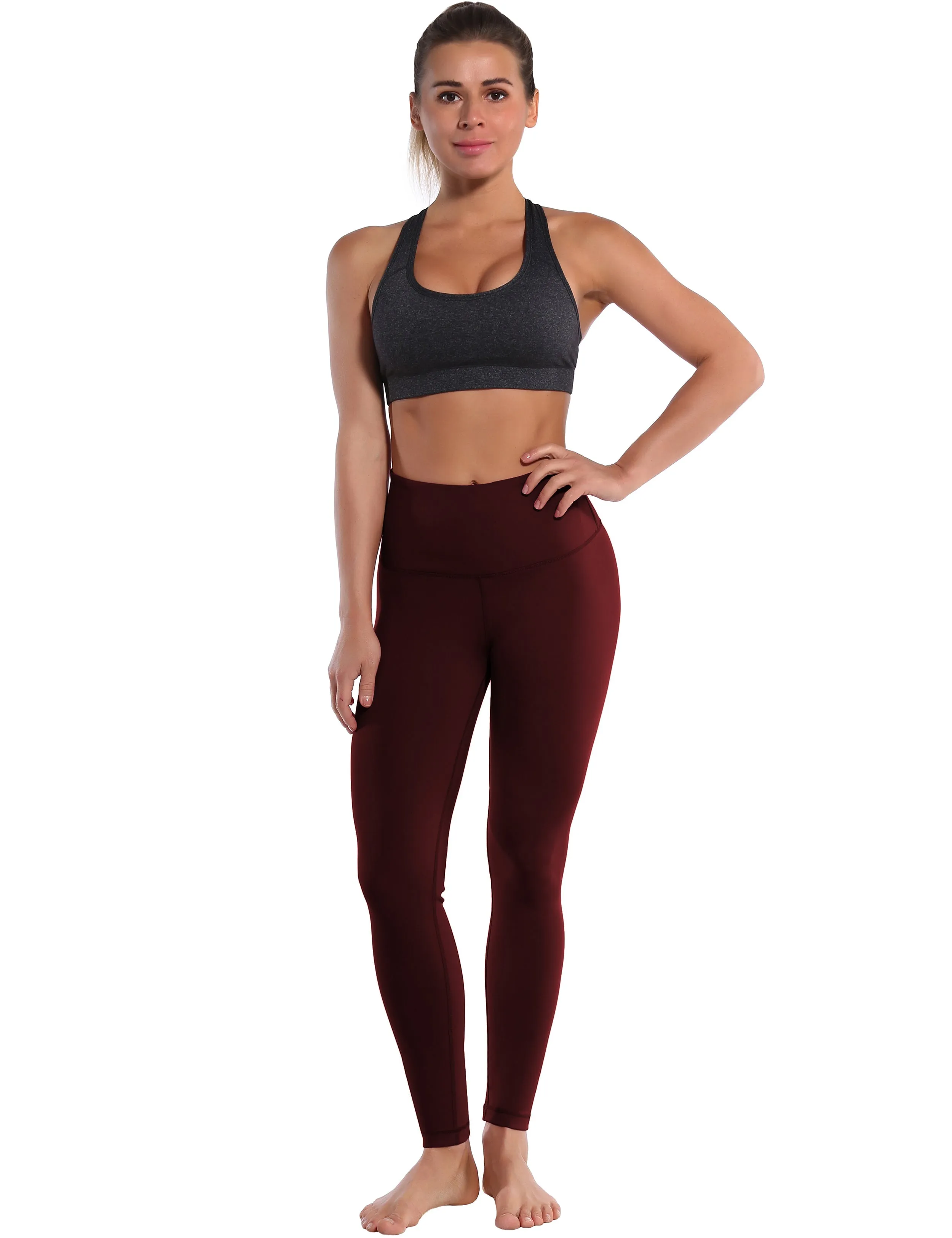 High Waist Gym Pants cherryred_Gym