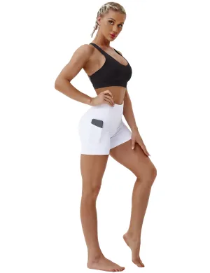 High Waist Side Pockets Golf Shorts white_Golf