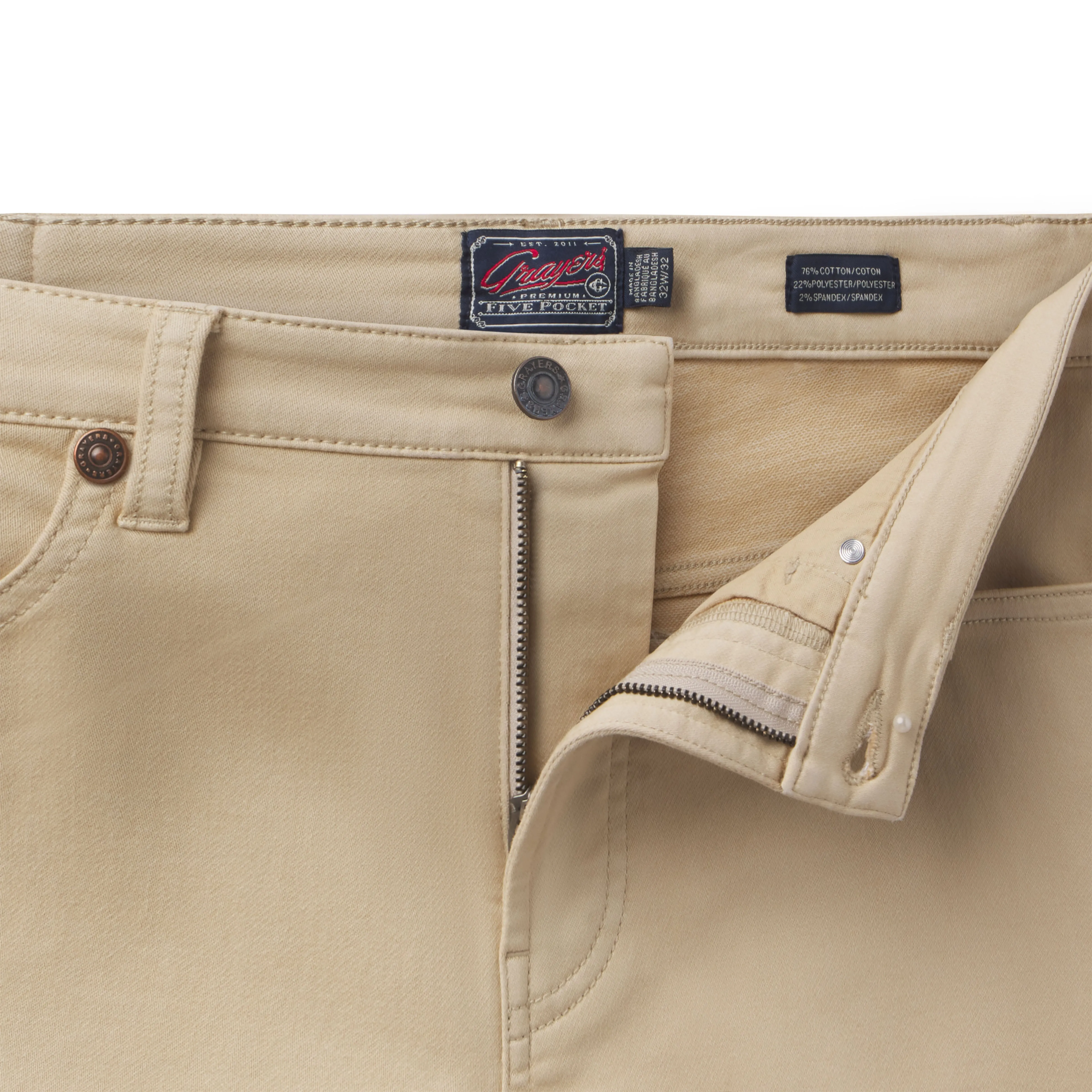 Hybrid Stretch 5 Pocket - Pebble
