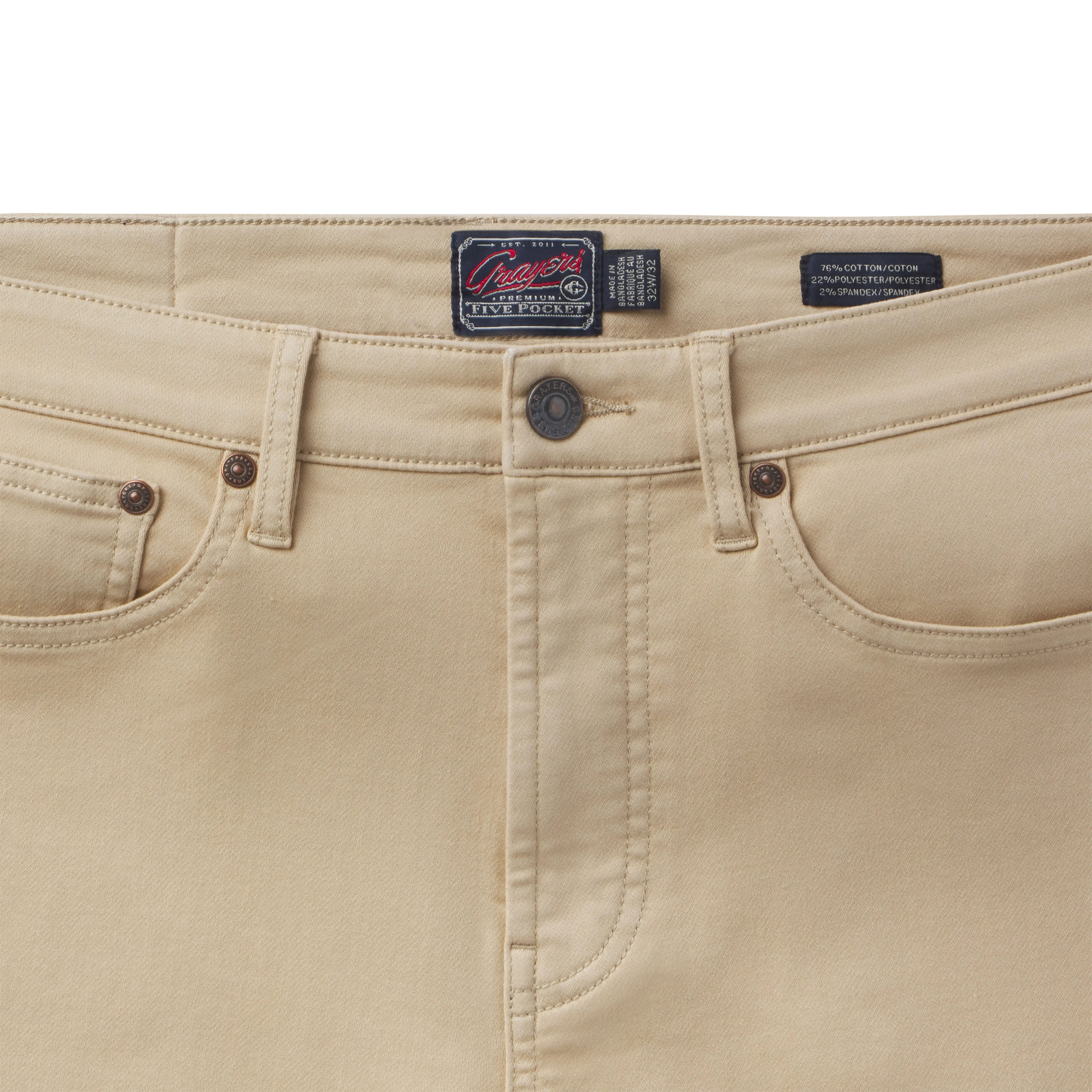 Hybrid Stretch 5 Pocket - Pebble