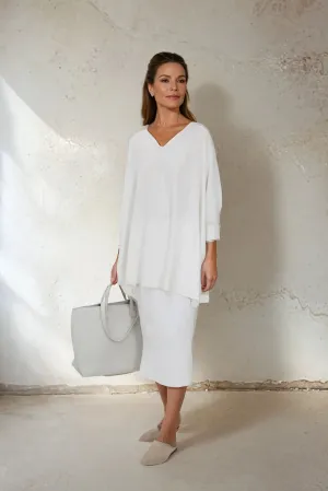 IRINA PONCHO IN KNIT PIMA COTTON STRETCH