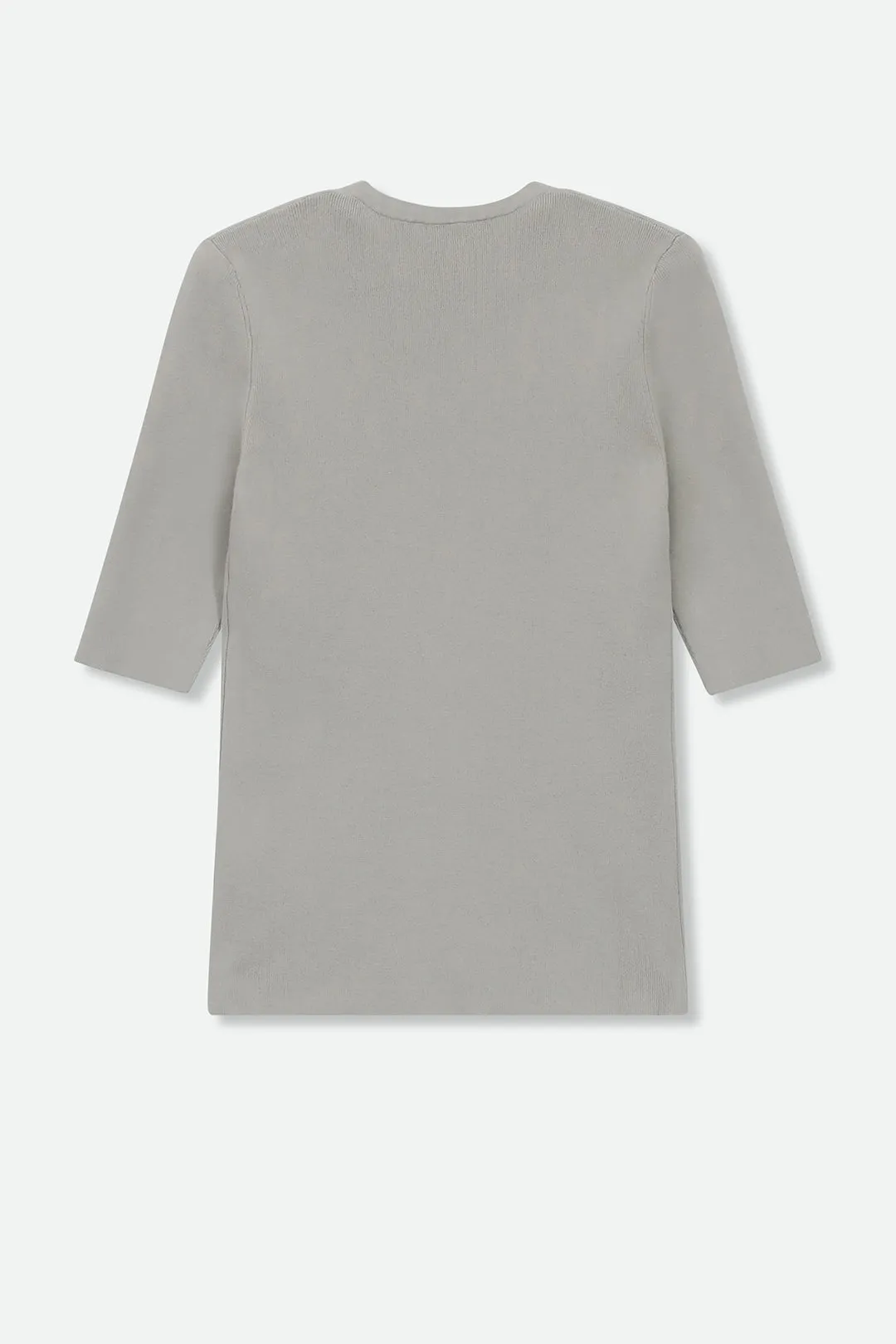 ITALIAN COTTON ELBOW SLEEVE V NECK