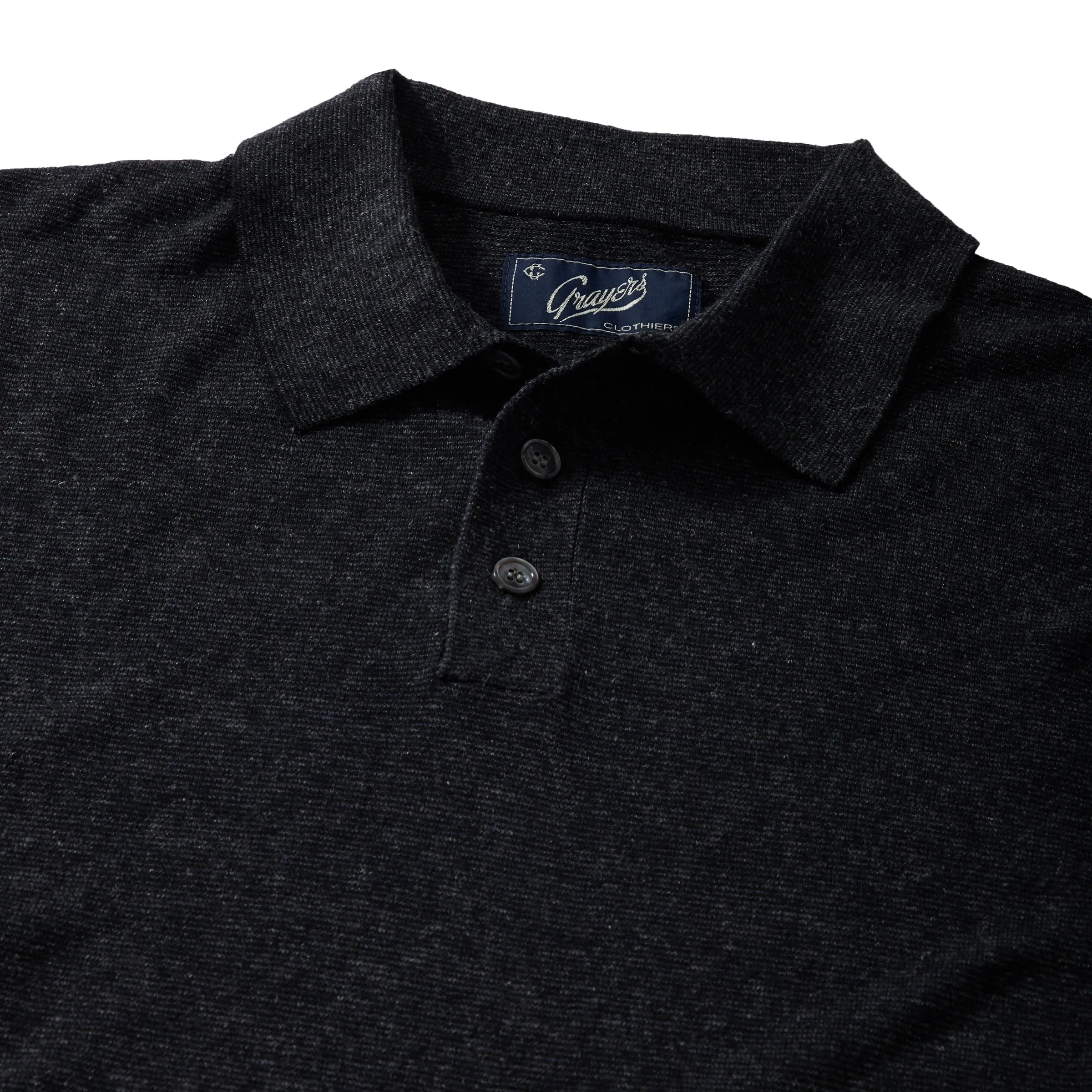 James Featherweight Sweater Polo - Charcoal
