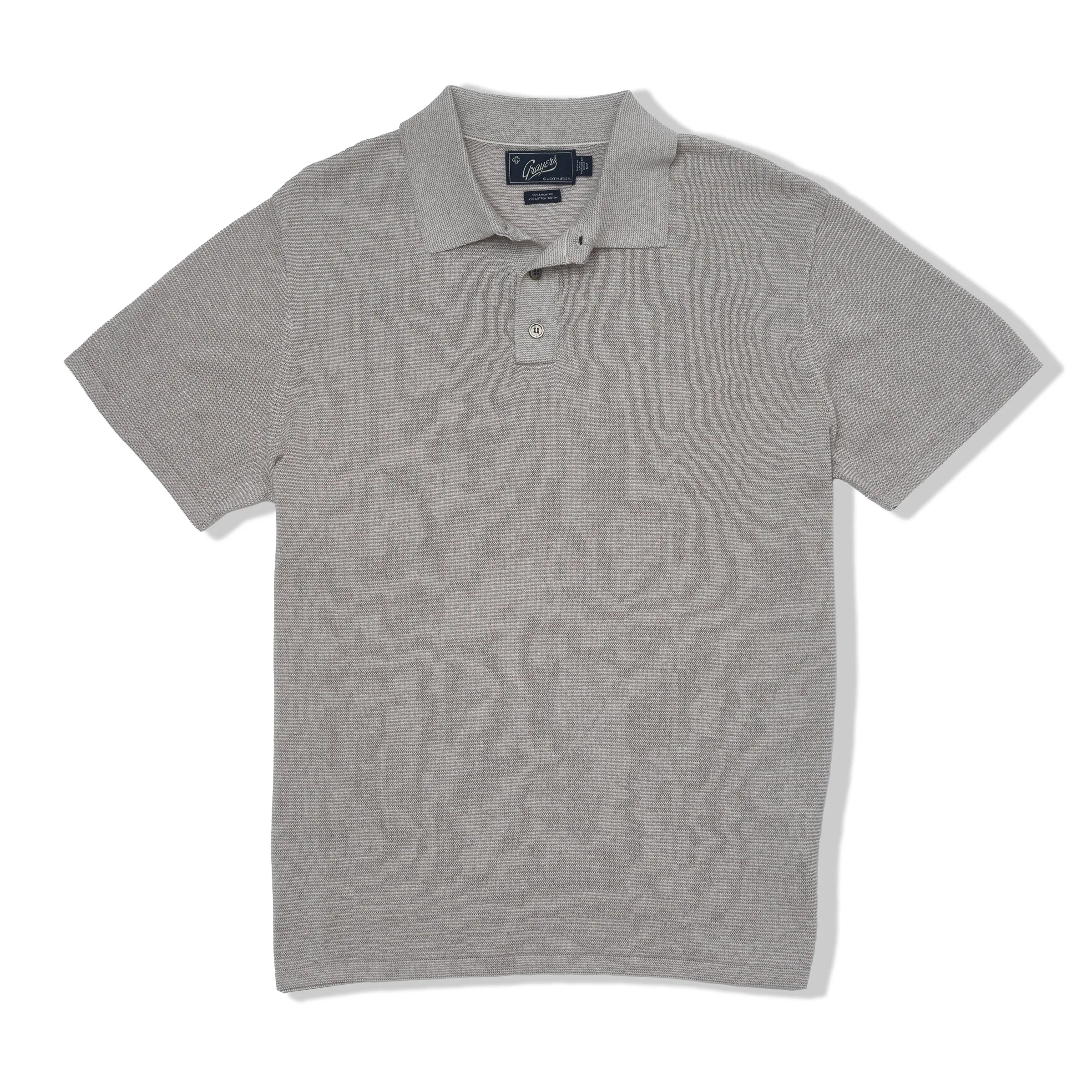 James Featherweight Sweater Polo - Gray Cream