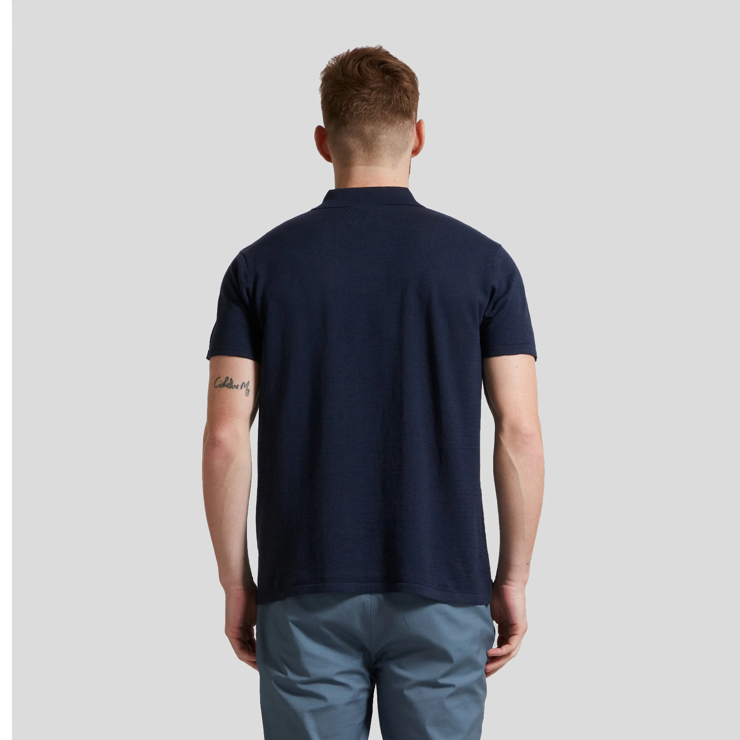 James Featherweight Sweater Polo - Navy Blue