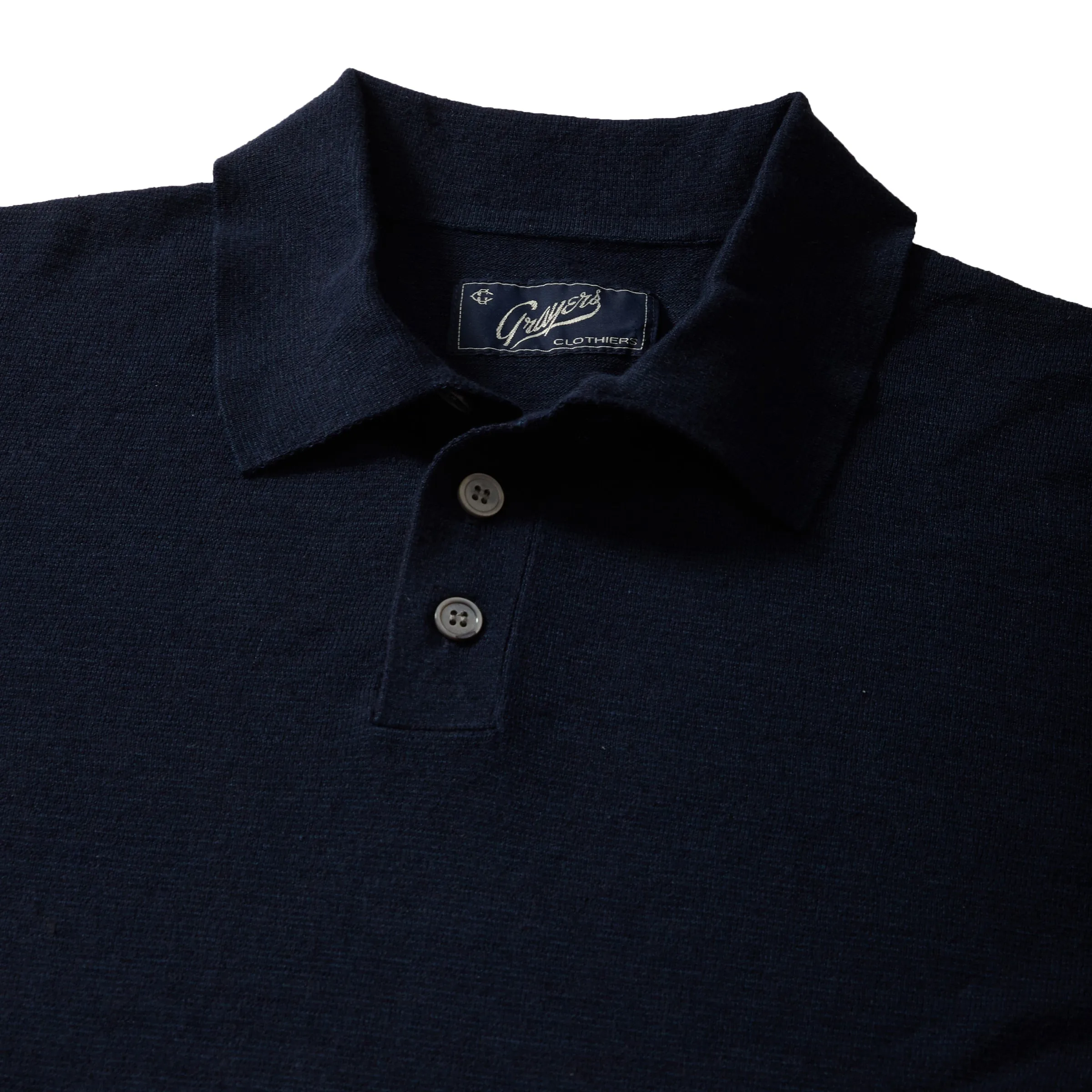 James Featherweight Sweater Polo - Navy Blue