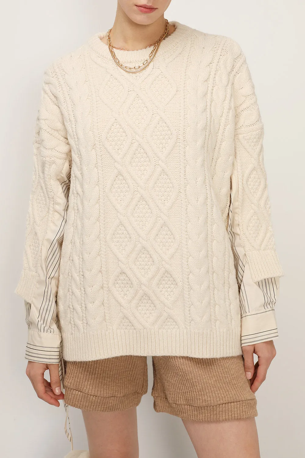 Kathy Shirt Combo Knit Pullover