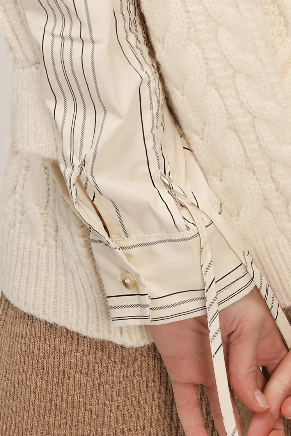 Kathy Shirt Combo Knit Pullover