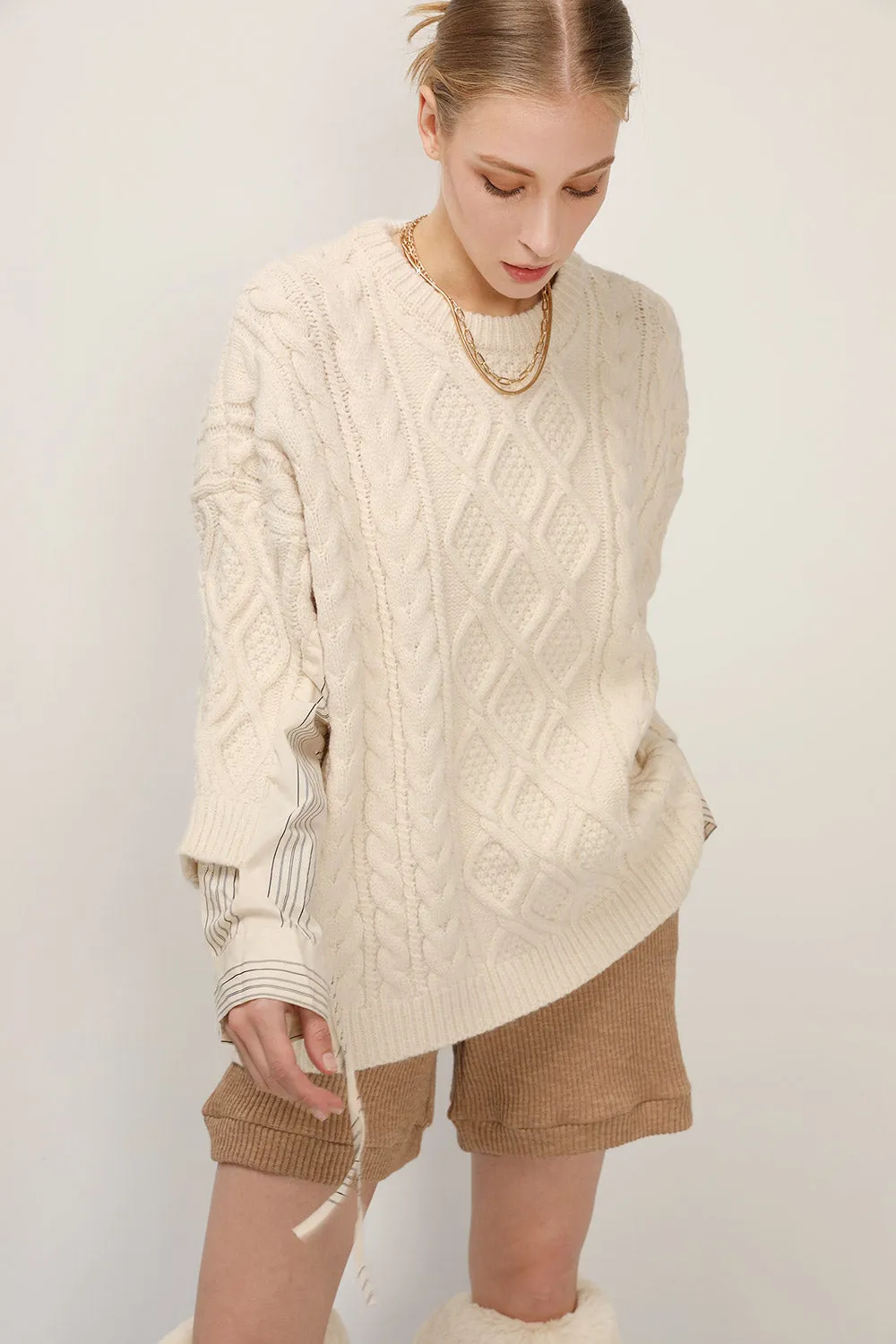 Kathy Shirt Combo Knit Pullover