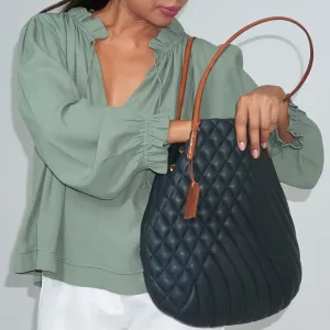 KATY BLOUSE - Rayon Fujette Crepe | Light Olive Green