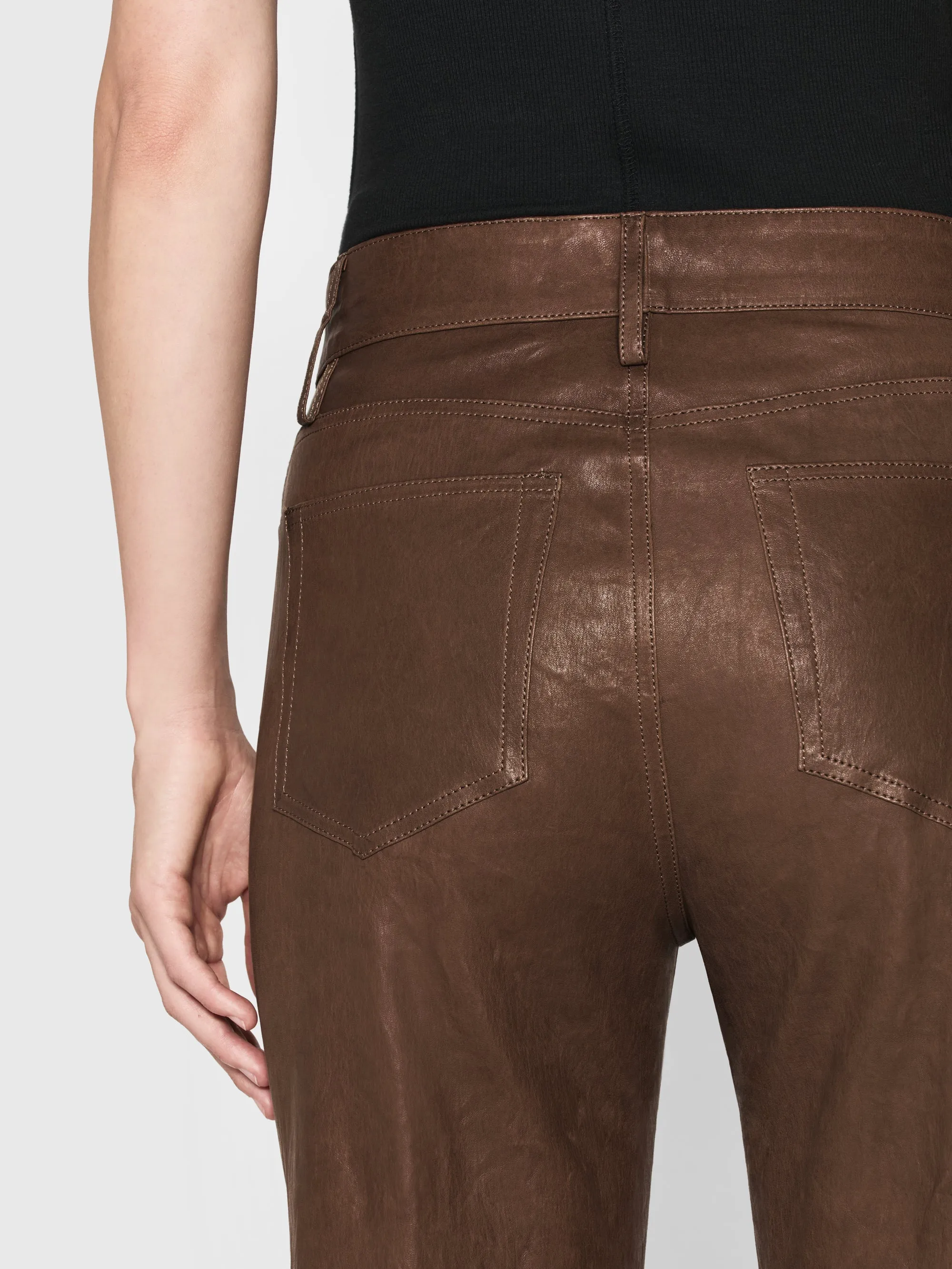 Le Slim Palazzo Leather -- Bark