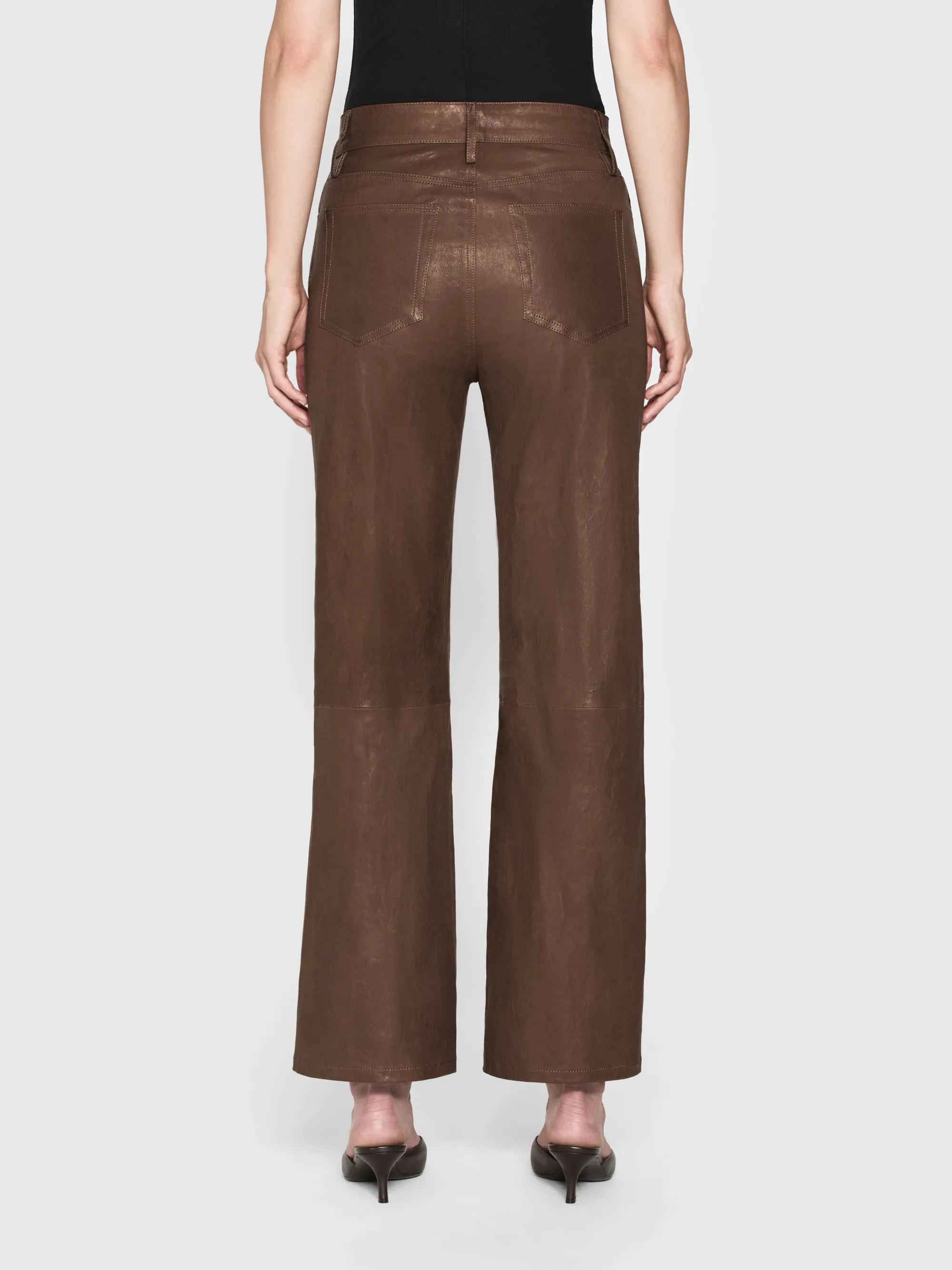 Le Slim Palazzo Leather -- Bark