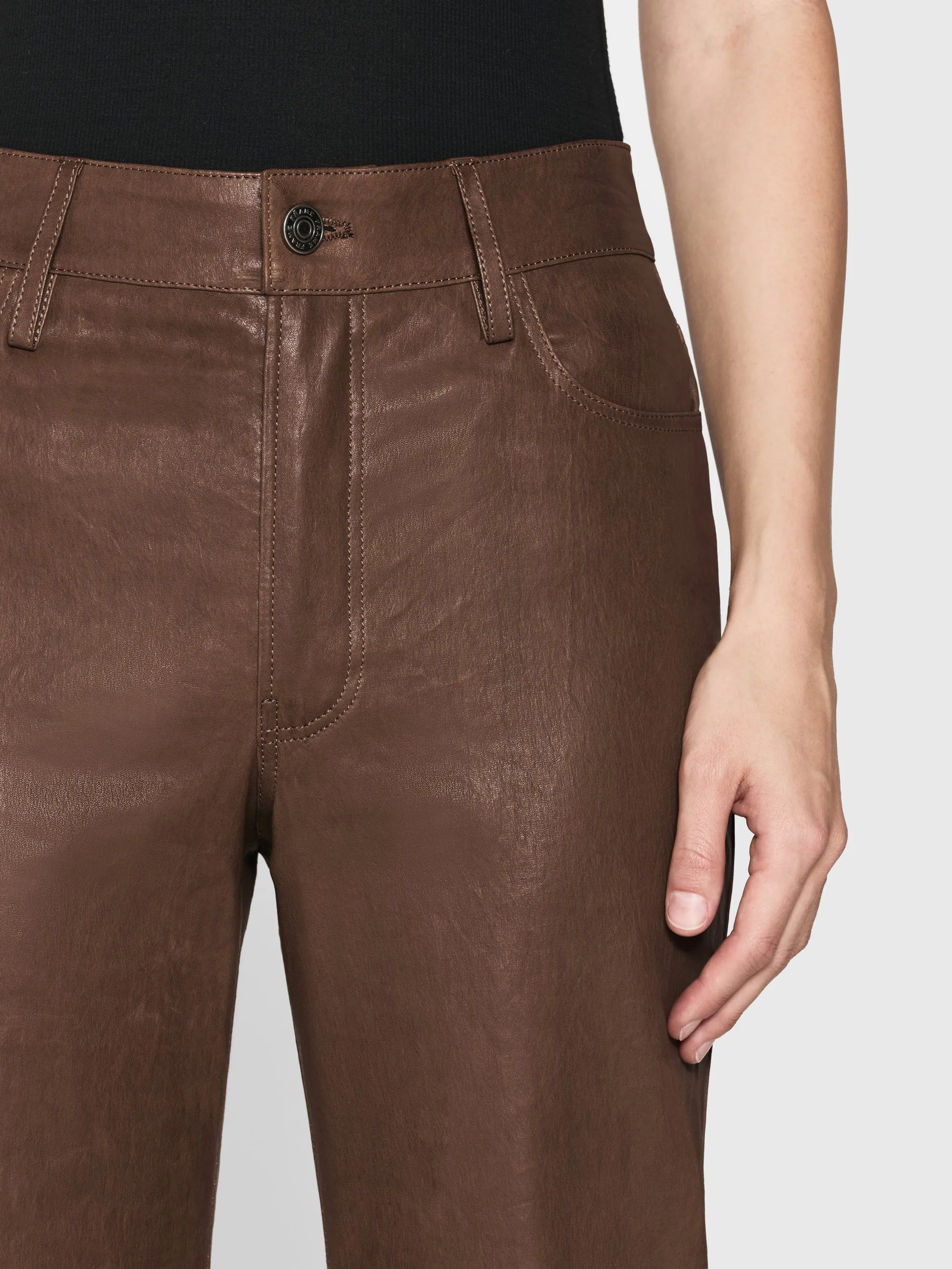 Le Slim Palazzo Leather -- Bark