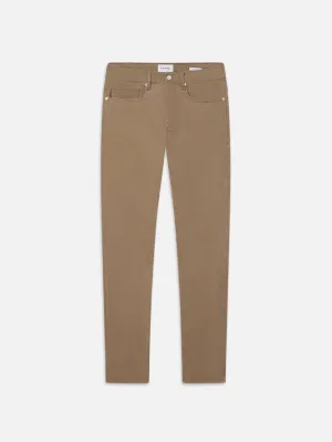 L'Homme Slim Brushed Twill -- Dark Khaki