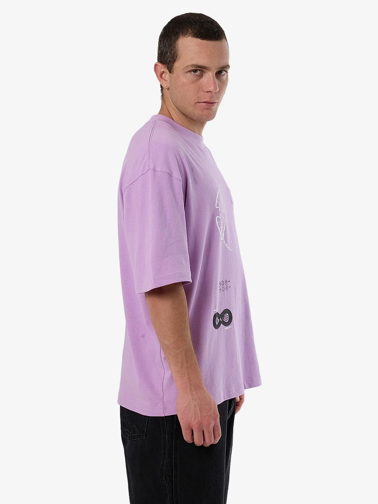 Lighten Up Box Fit Oversize Short Tee - Sheer Lilac