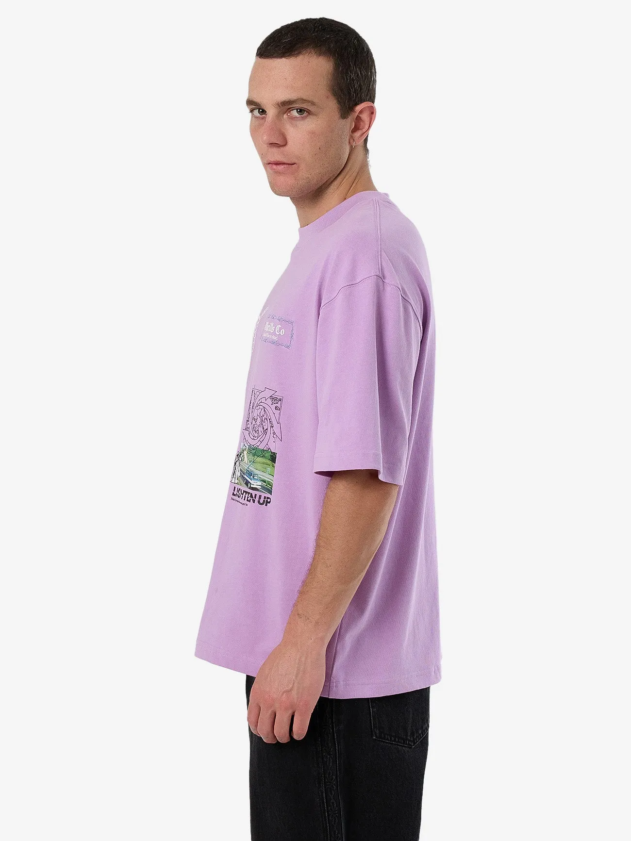 Lighten Up Box Fit Oversize Short Tee - Sheer Lilac