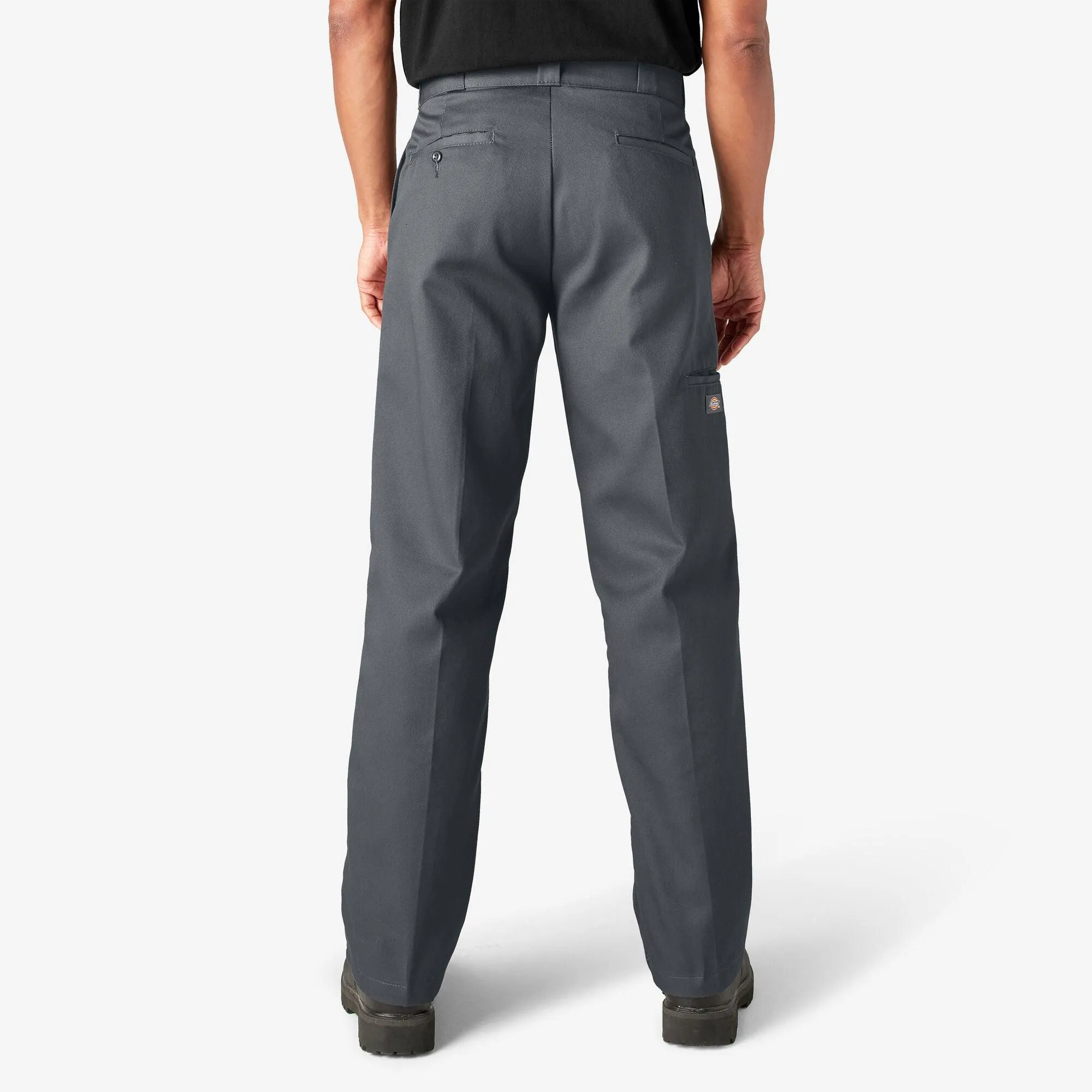 Loose Fit Double Knee Work Pants, Charcoal Gray