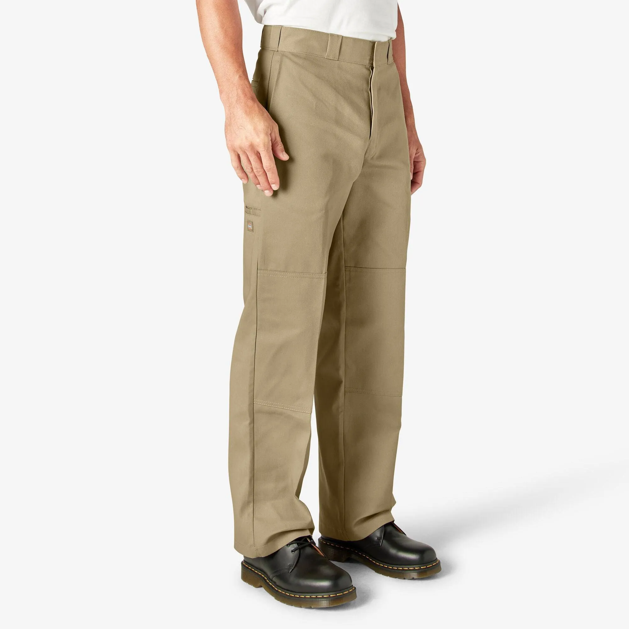 Loose Fit Double Knee Work Pants, Khaki