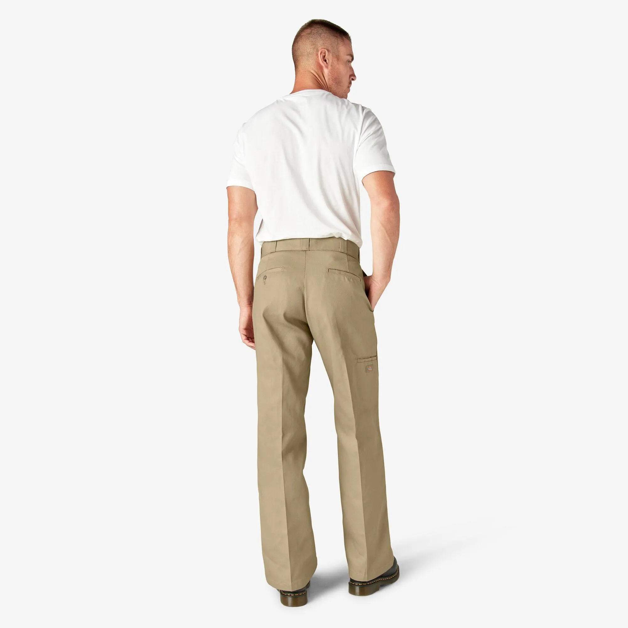 Loose Fit Double Knee Work Pants, Khaki