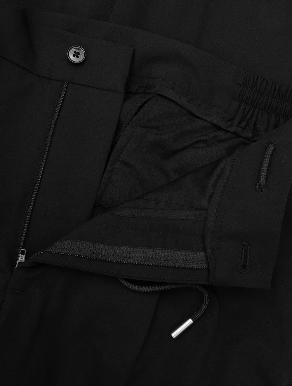 Louis Copeland Drawstring Tech Trousers Black