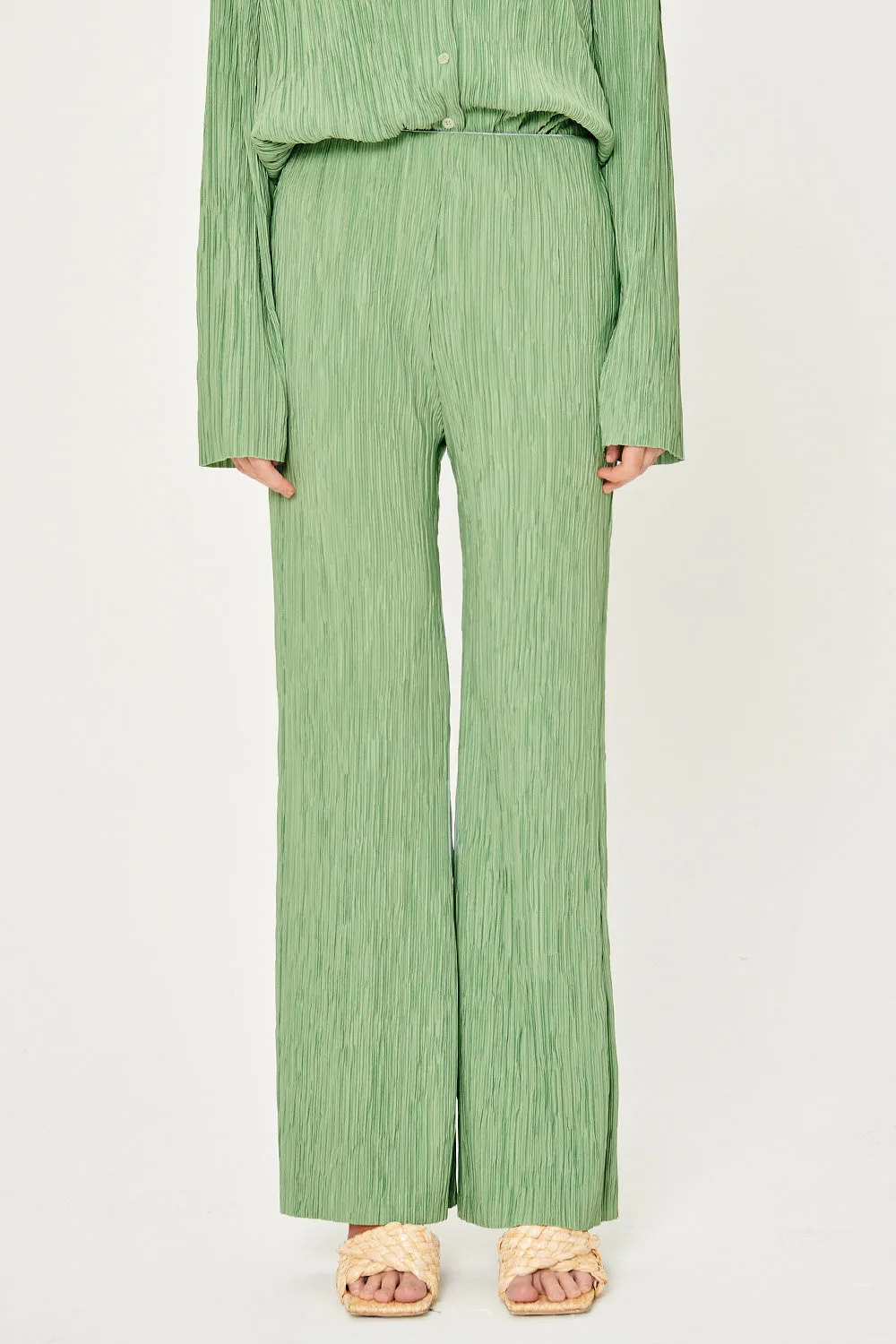 Maria Flared Leg Plisse Pants