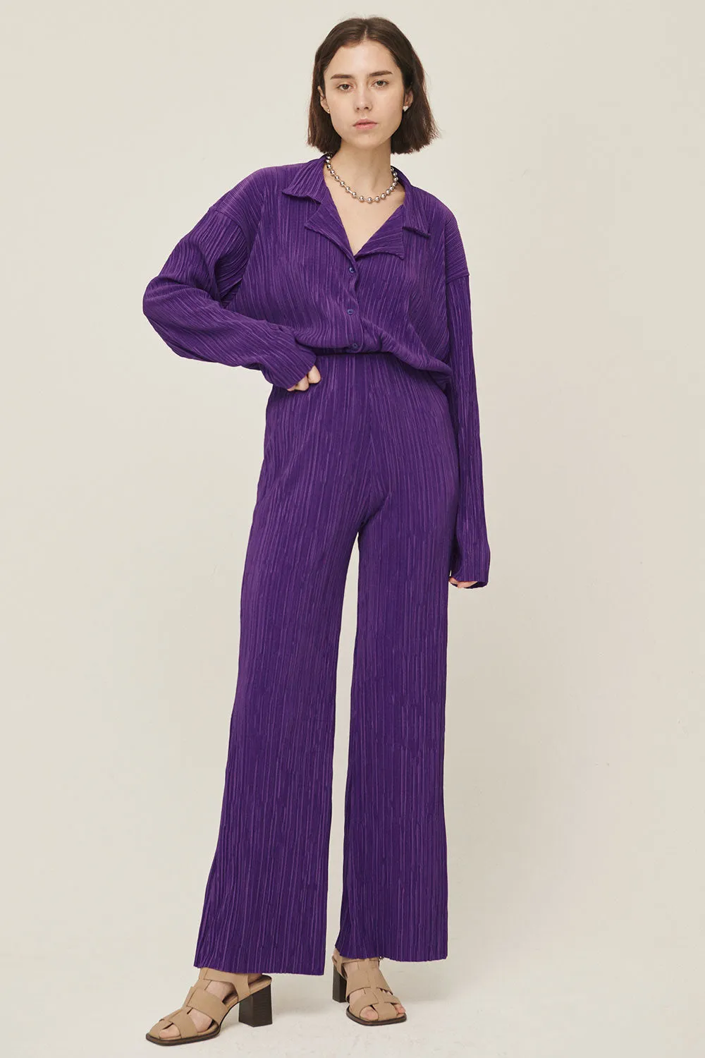 Maria Flared Leg Plisse Pants