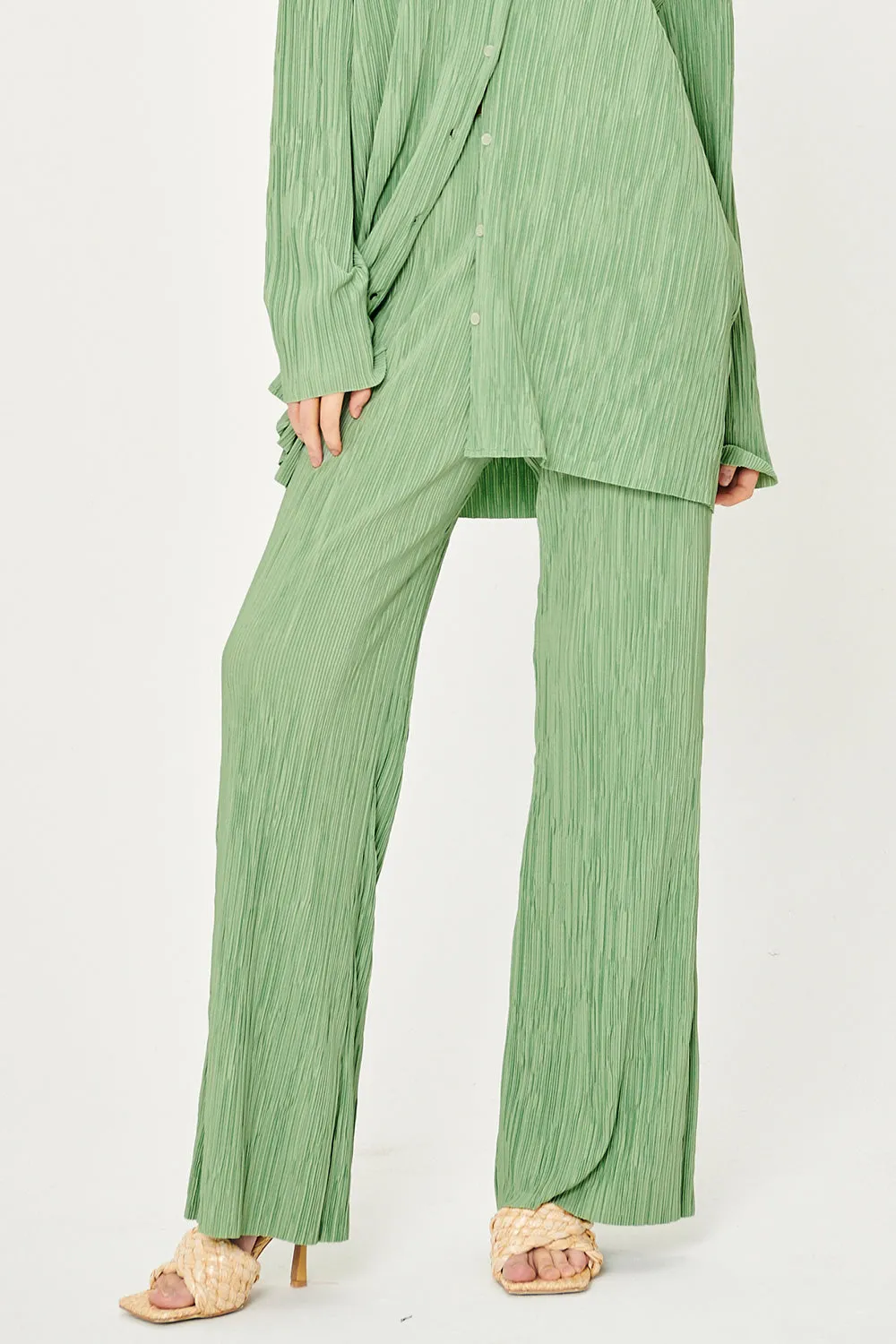 Maria Flared Leg Plisse Pants