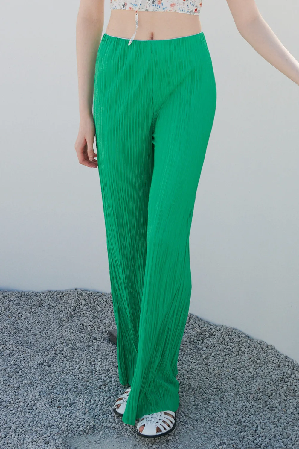 Maria Flared Leg Plisse Pants