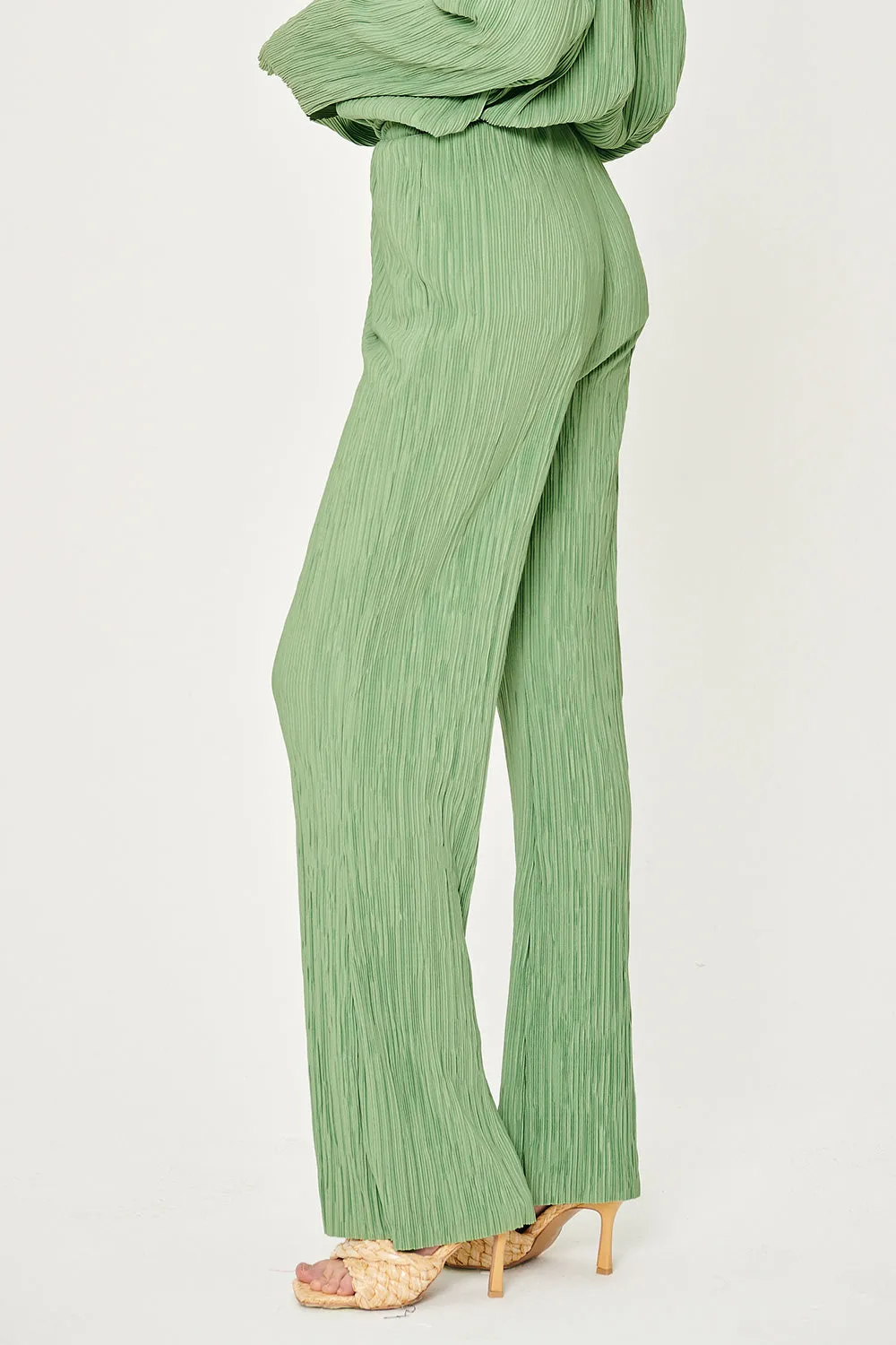 Maria Flared Leg Plisse Pants