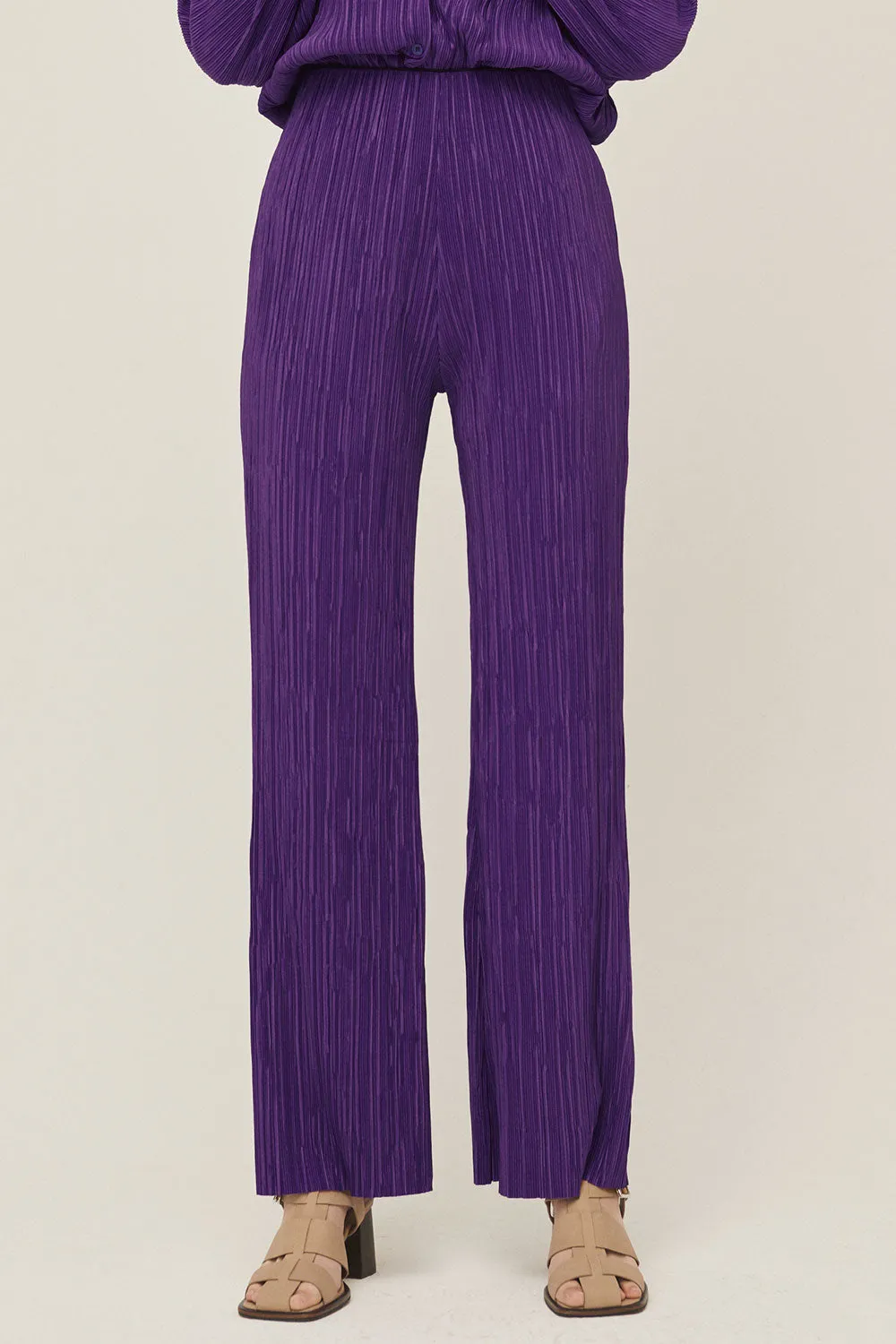 Maria Flared Leg Plisse Pants