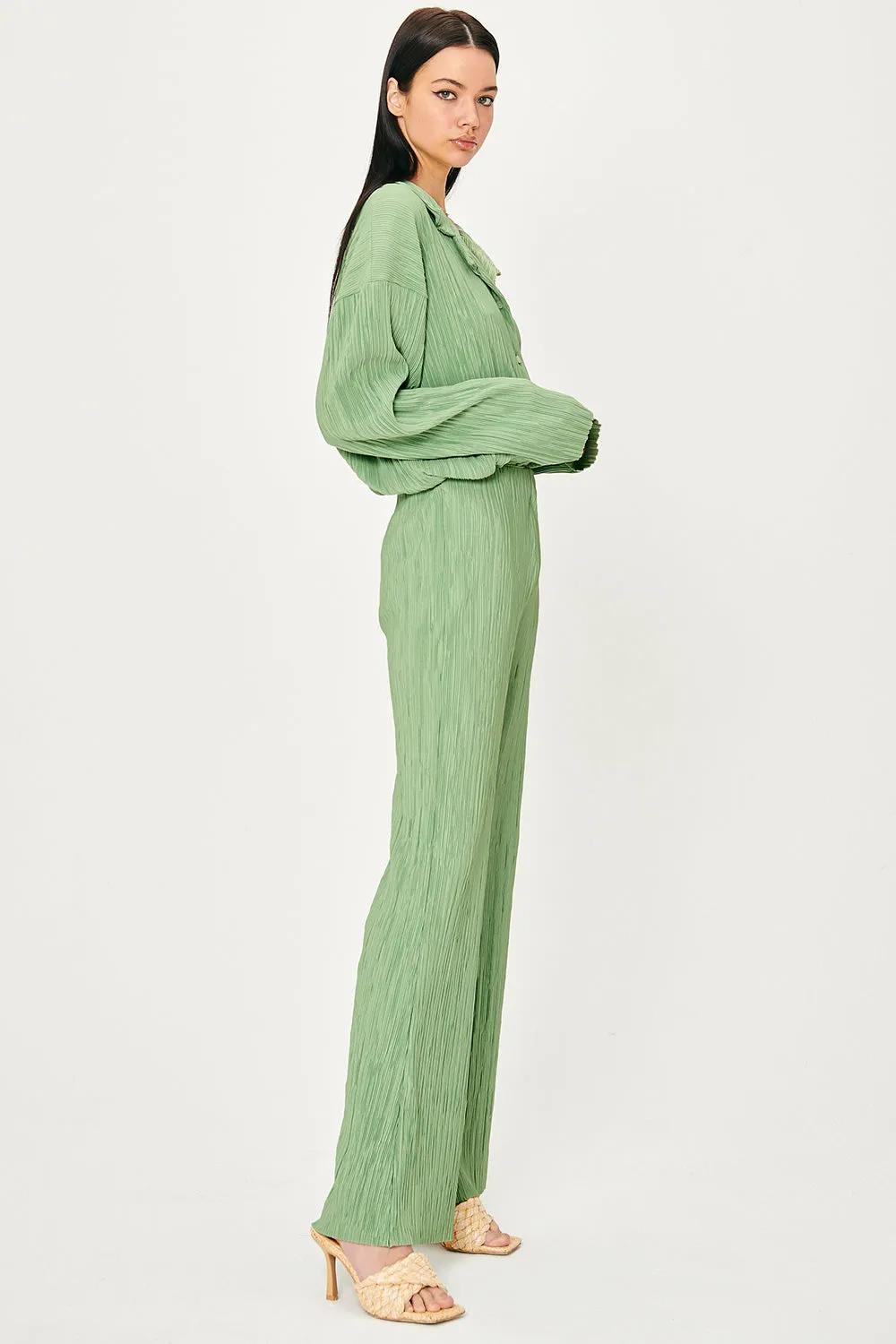 Maria Flared Leg Plisse Pants
