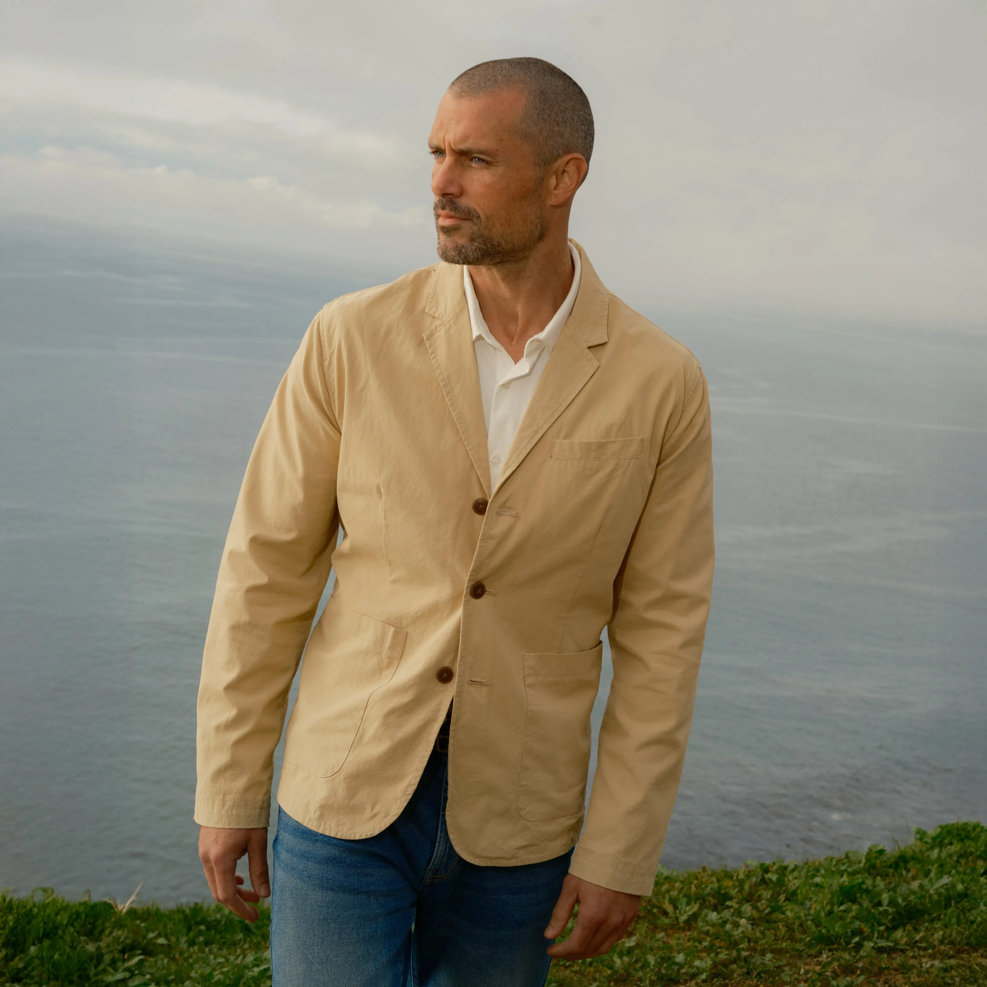 Mercer Cotton Blazer - Biscotti