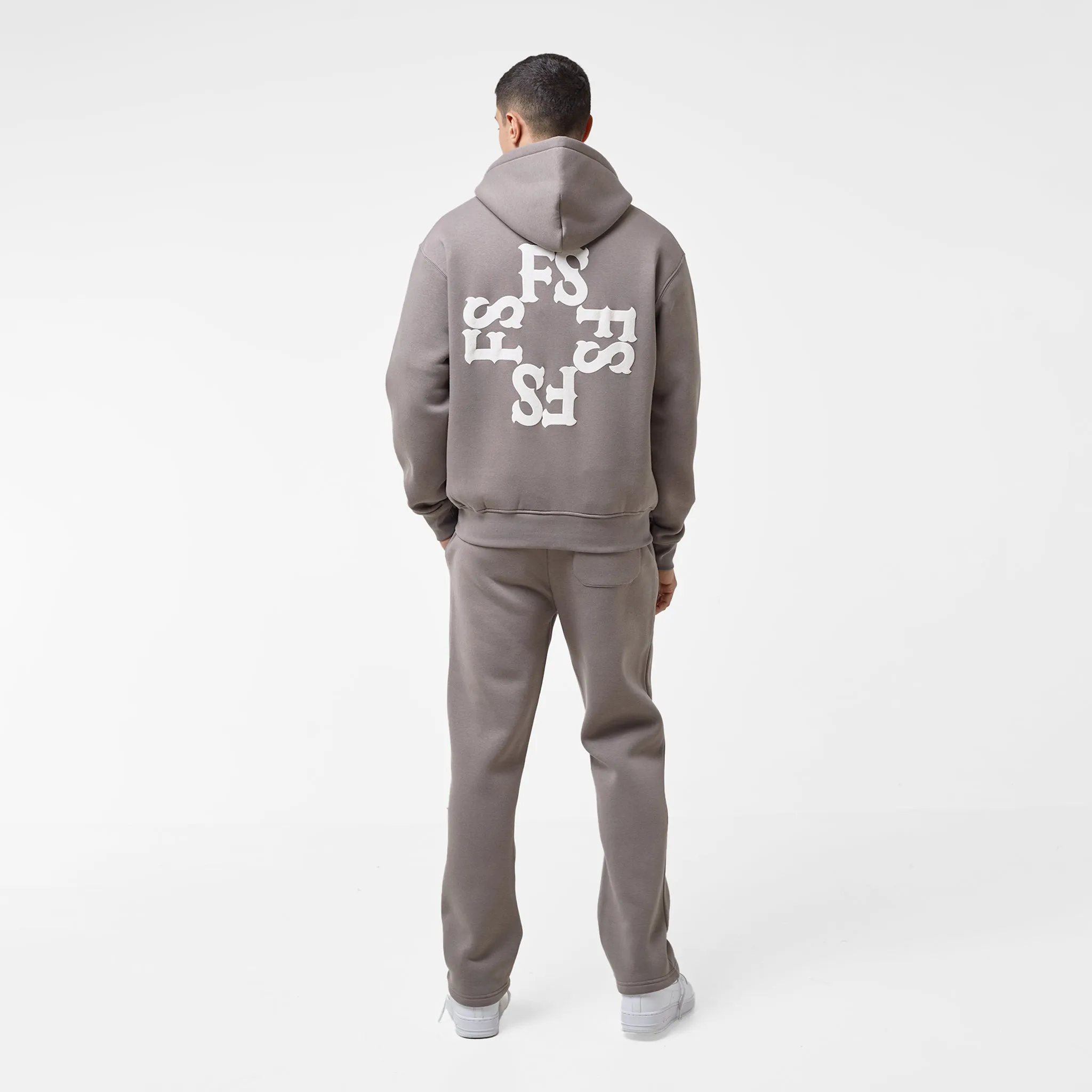 Monogram Full Zip Hoodie | Walnut Brown