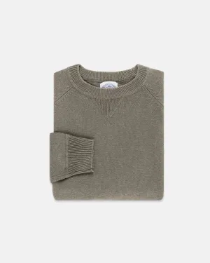 MOSS GREEN COTTON/LINEN SUMMER SWEATSHIRT