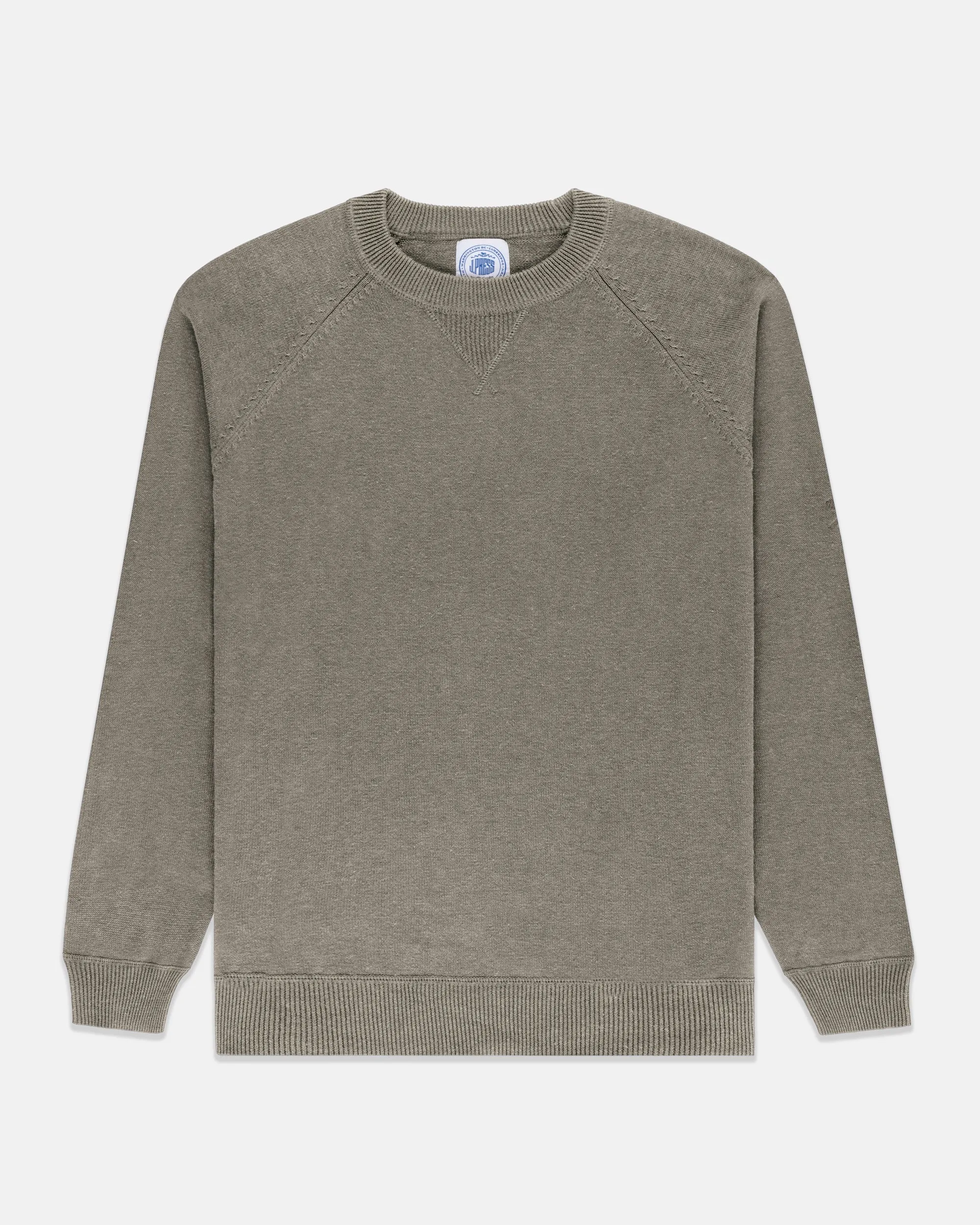 MOSS GREEN COTTON/LINEN SUMMER SWEATSHIRT