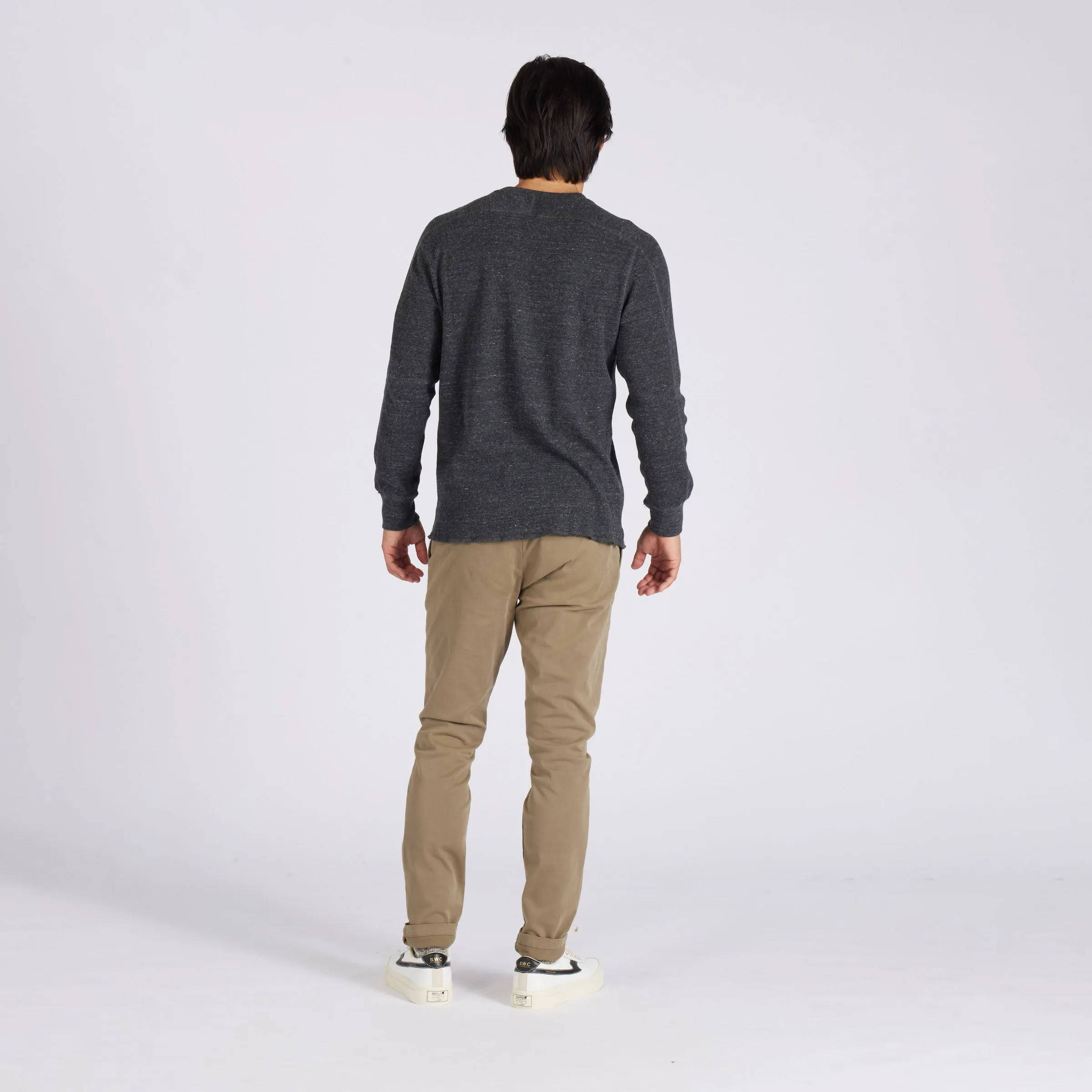 New Spencer Waffle Crew - Charcoal