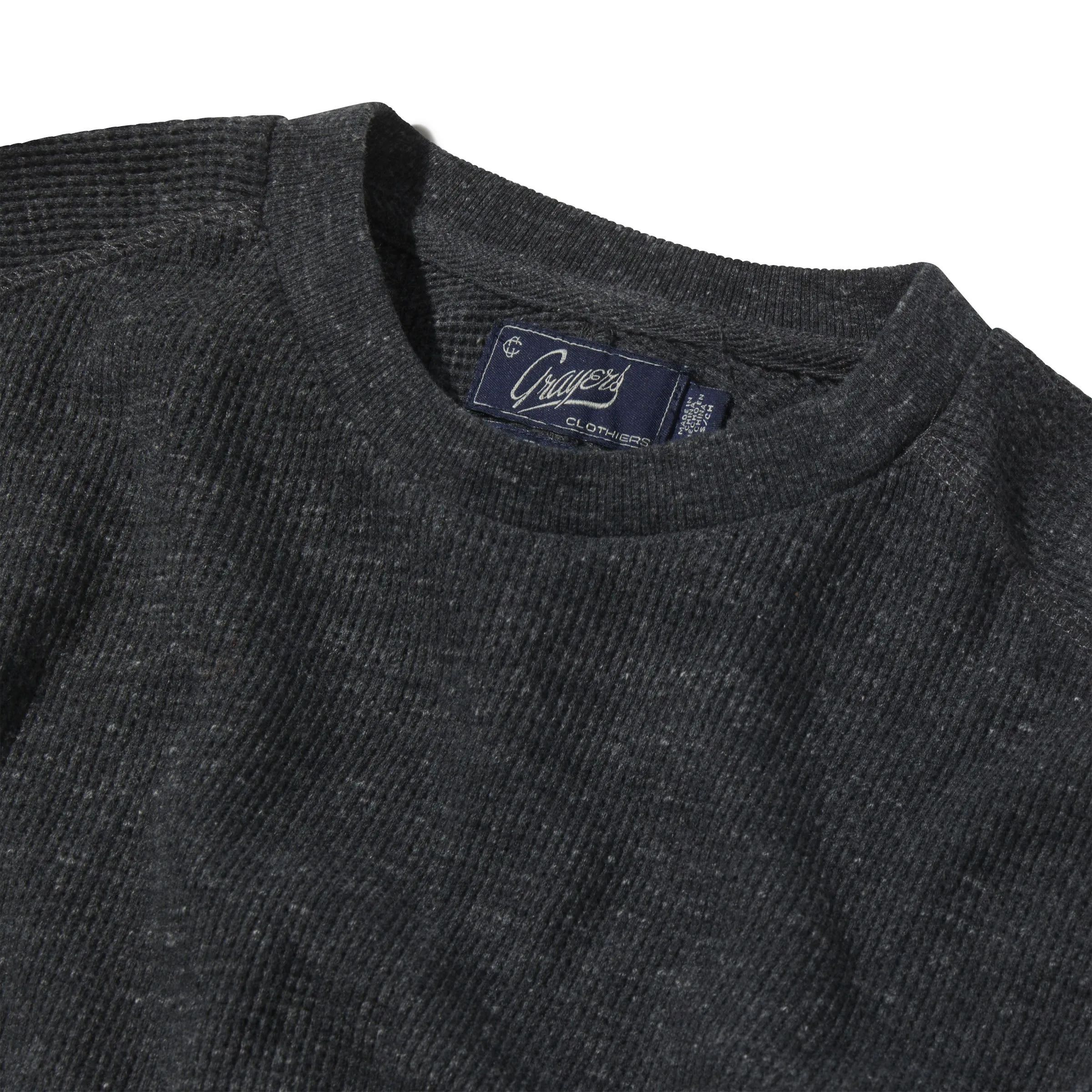 New Spencer Waffle Crew - Charcoal