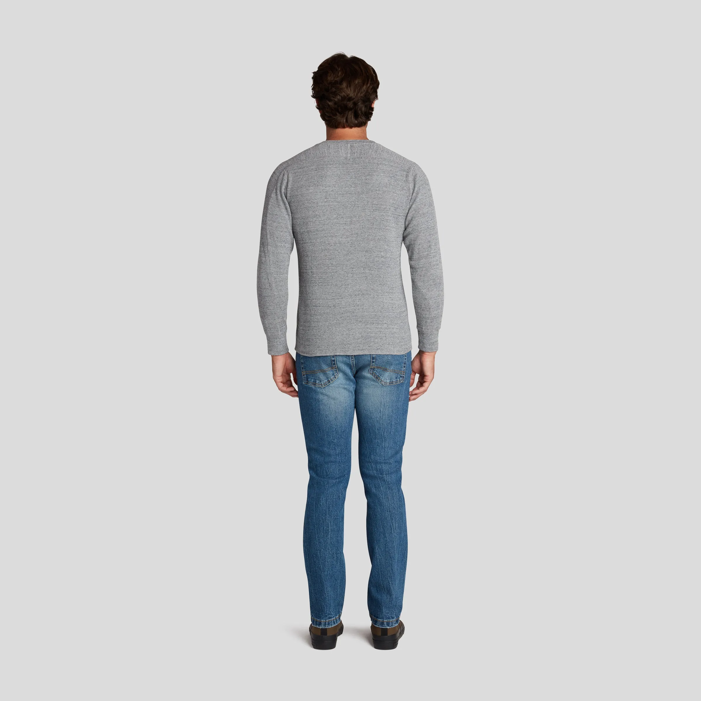 New Spencer Waffle Crew - Gray Marl